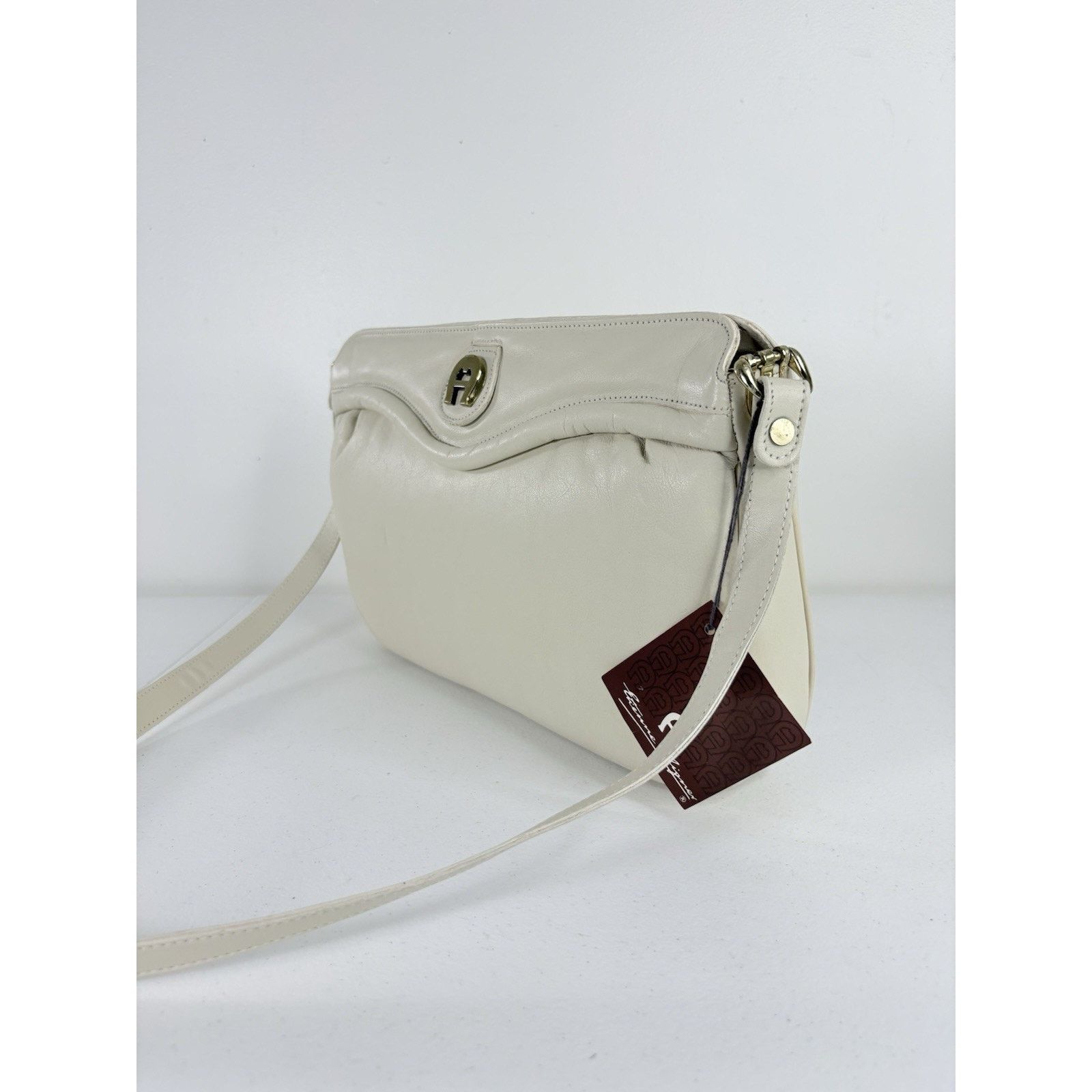Etienne Aigner VTG 60 70s ETIENNE AIGNER Shoulder Handbag Ivory Leather NOS Size ONE SIZE - 5 Thumbnail