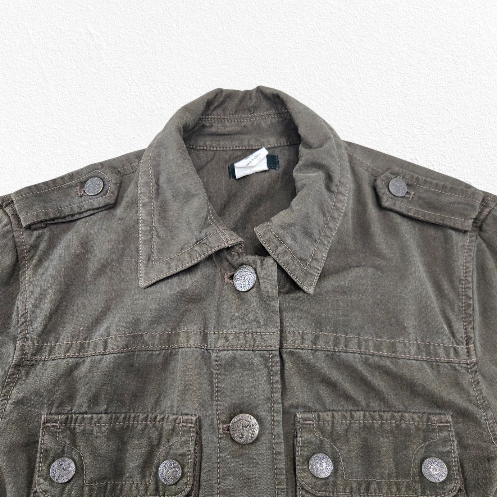 J.Crew J.Crew Silk Cotton Utility Military Jacket Olive Green Small Size S / US 4 / IT 40 - 4 Thumbnail