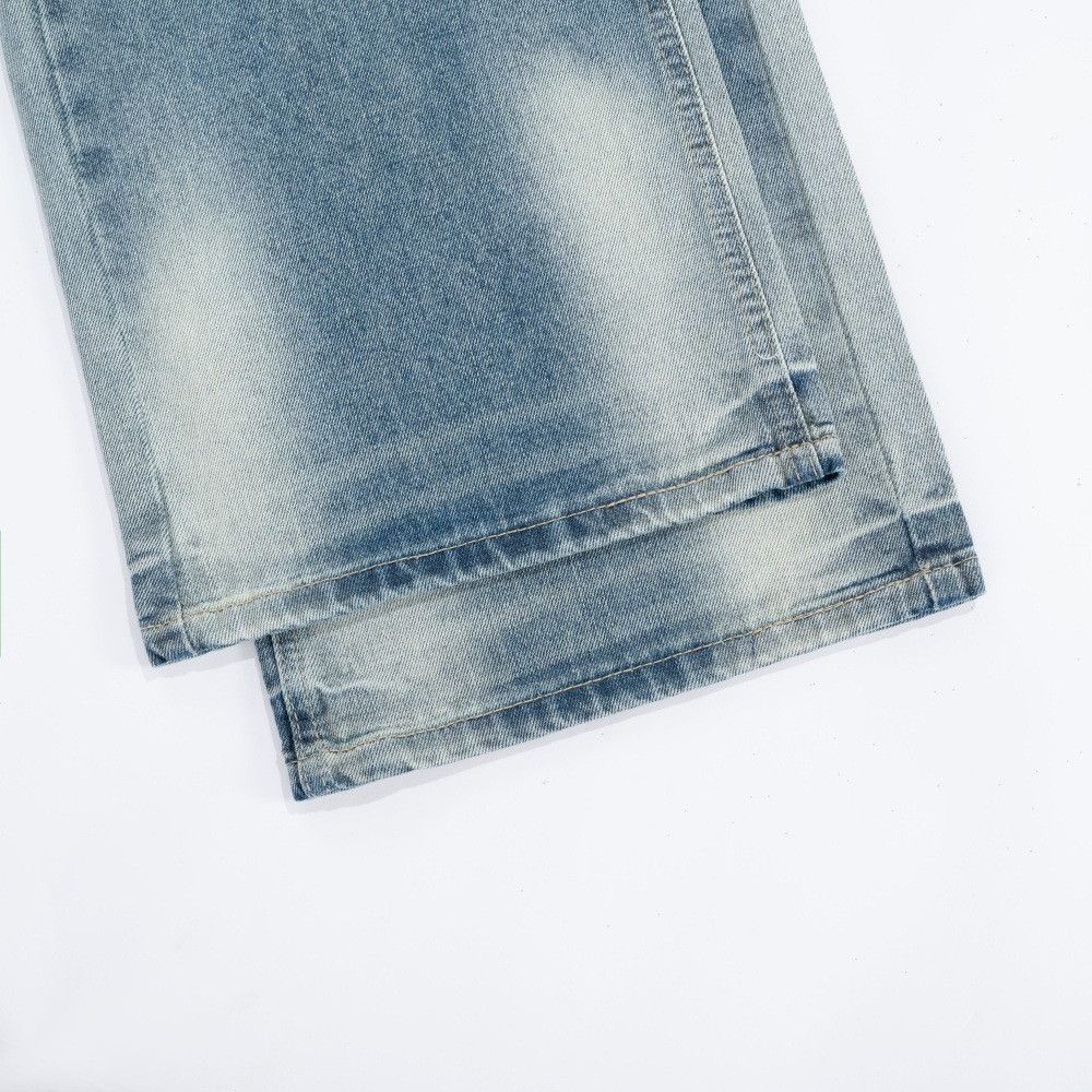 Jean Men's punk gradient distressed loose washed denim jeans Size US 32 / EU 48 - 6 Thumbnail