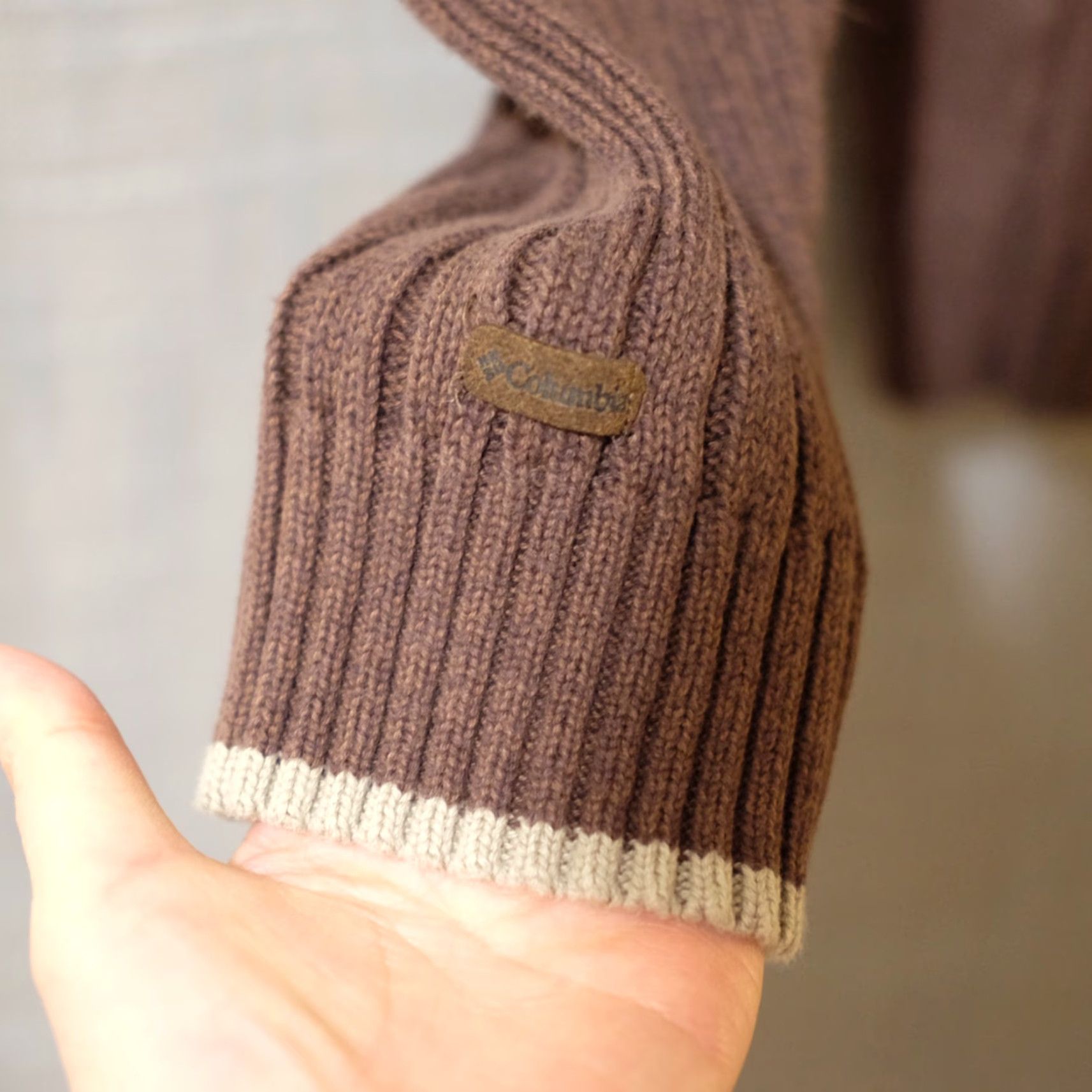 Vintage Columbia Pullover Sweater Brown Crew Neck Ribbed 100% Cotton Mens XL #A2-60 Size US XL / EU 56 / 4 - 7 Thumbnail
