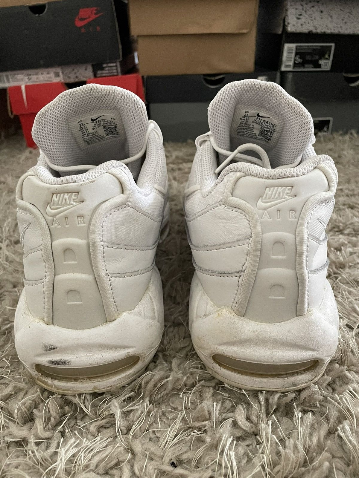 Nike Nike Air Max 95 Triple White Size US 11 / EU 44 - 6 Thumbnail