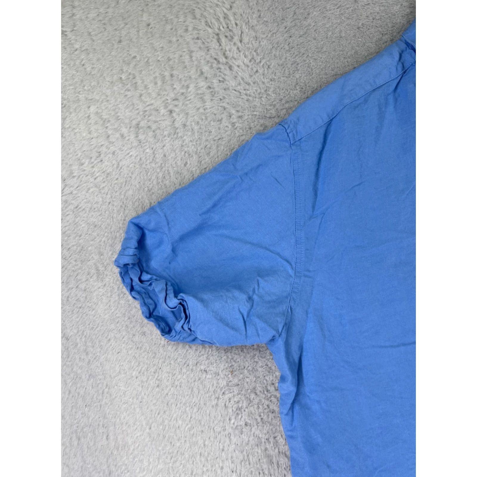 Cubavera Cubavera Shirt Men 2XL Blue Embroidered Linen Rayon Button-Up Short Sleeve Hawaii Aloha Vacation Resort Beach Shirt Mens Size US XXL / EU 58 / 5 - 3 Thumbnail
