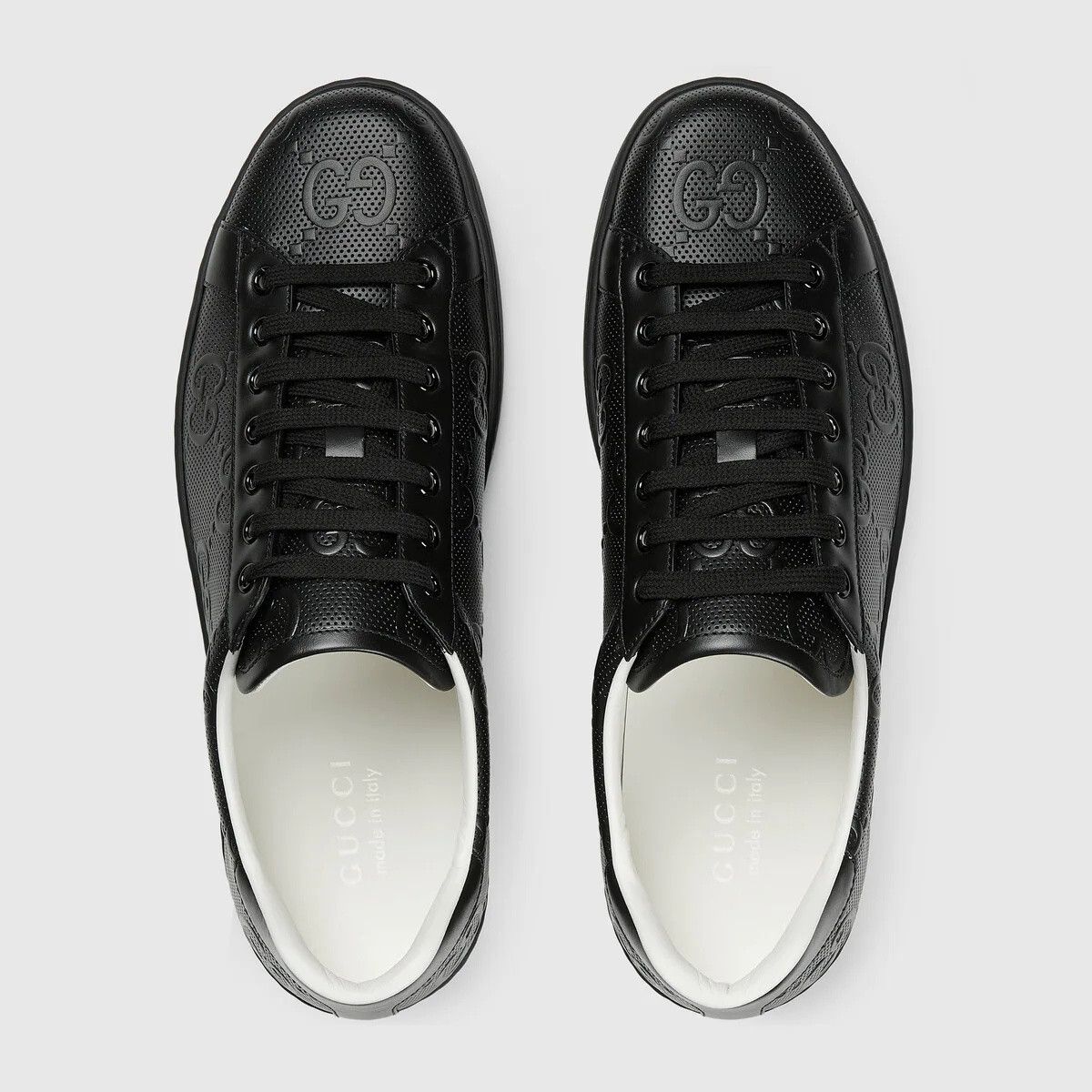 Gucci o1loc1c0625 Ace GG Embossed Sneakers in Black Size US 9.5 / EU 42-43 - 8 Thumbnail