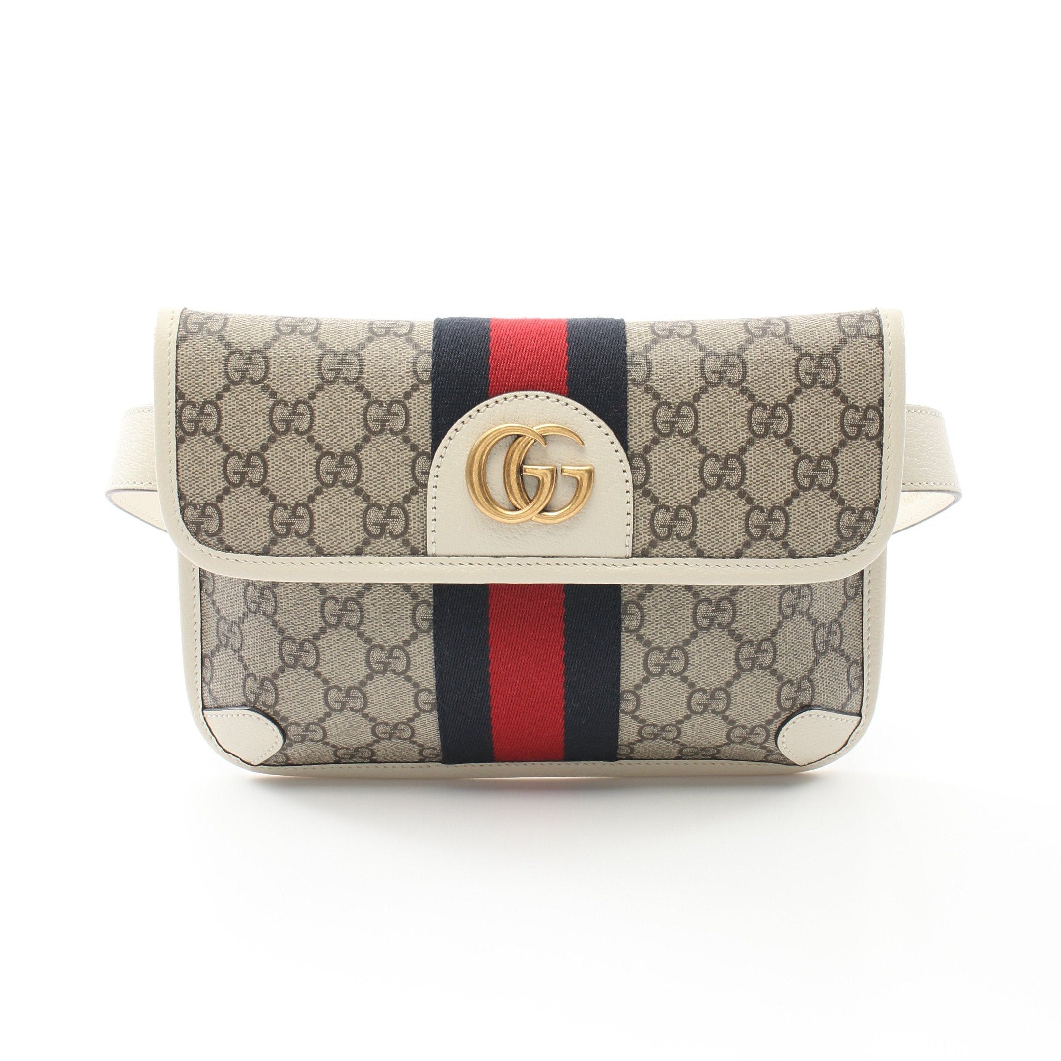 Gucci Ophidia Belt Bag Body Waist Leather Beige Off White Multicolor