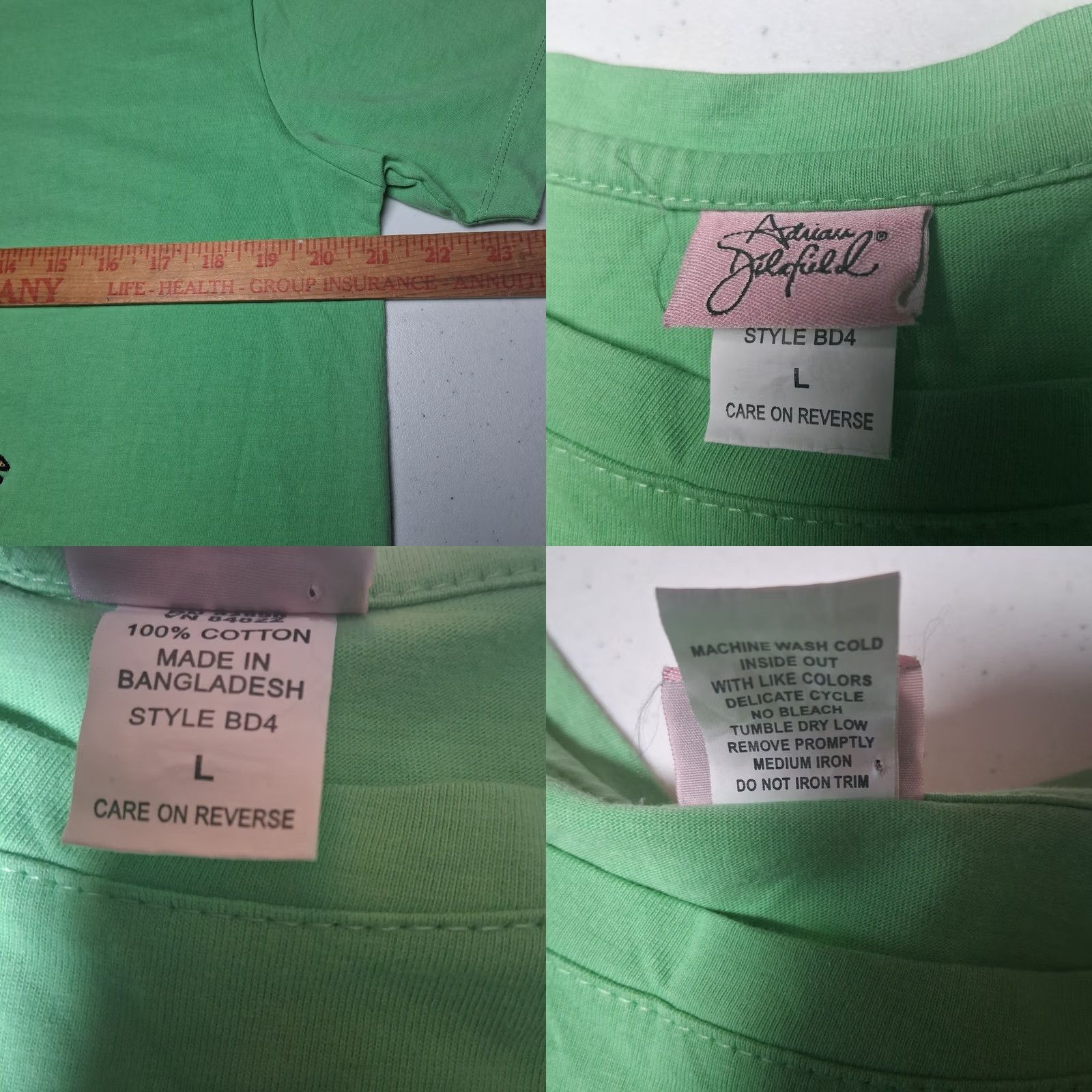 Vintage VINTAGE Adrian Delafield Shirt L Green Butterflies Flowers Whimsical Nature Casual Embroidered T-Shirt Womens Size L / US 10 / IT 46 - 8 Thumbnail