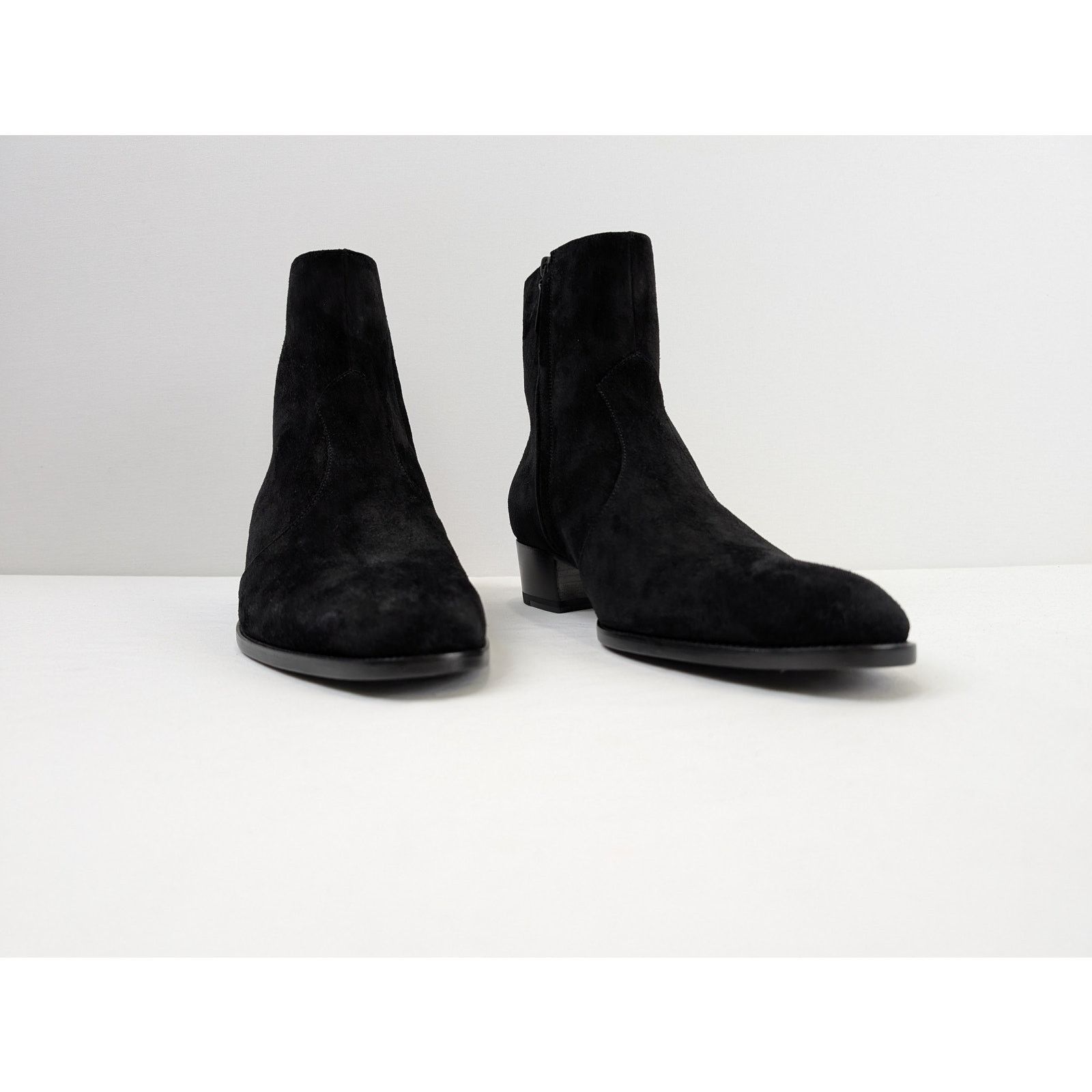 Saint Laurent Paris o1rshd1 Wyatt Chelsea Suede Boots in Black Size US 13 / EU 46 - 7 Thumbnail