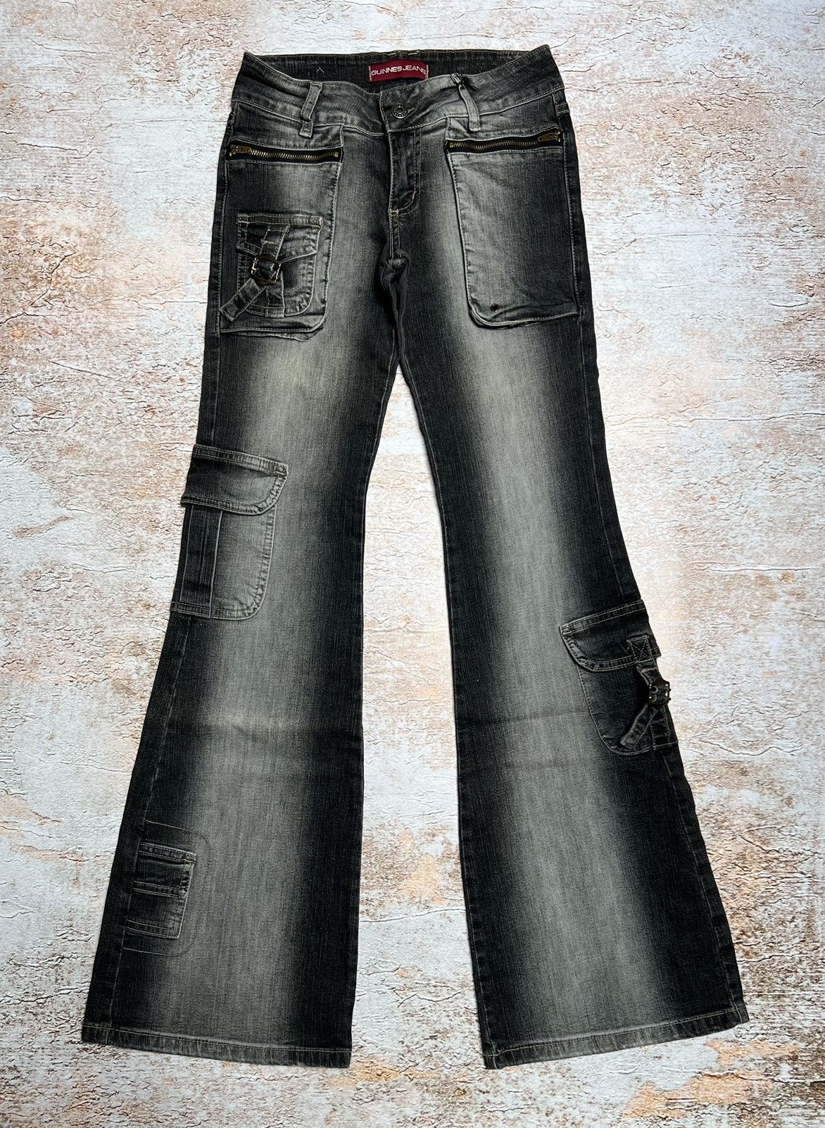 Japanese Brand Vintage Japanese super flare cargo jeans Size 28" / US 6 / IT 42 - 1 Thumbnail