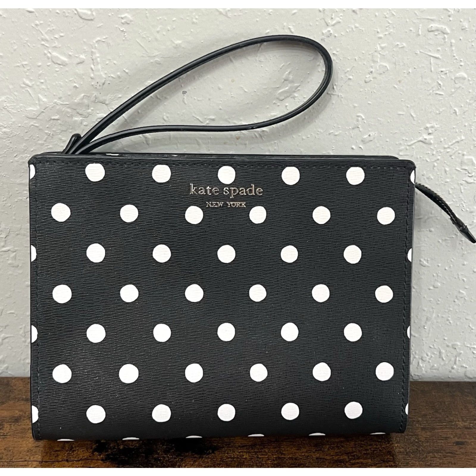 Vintage **Kate Spade New York Spencer Polka Dot Black Wristlet** User: Kate Spade New York Spencer Polka Dot Black & White Wristlet Size ONE SIZE - 2 Thumbnail