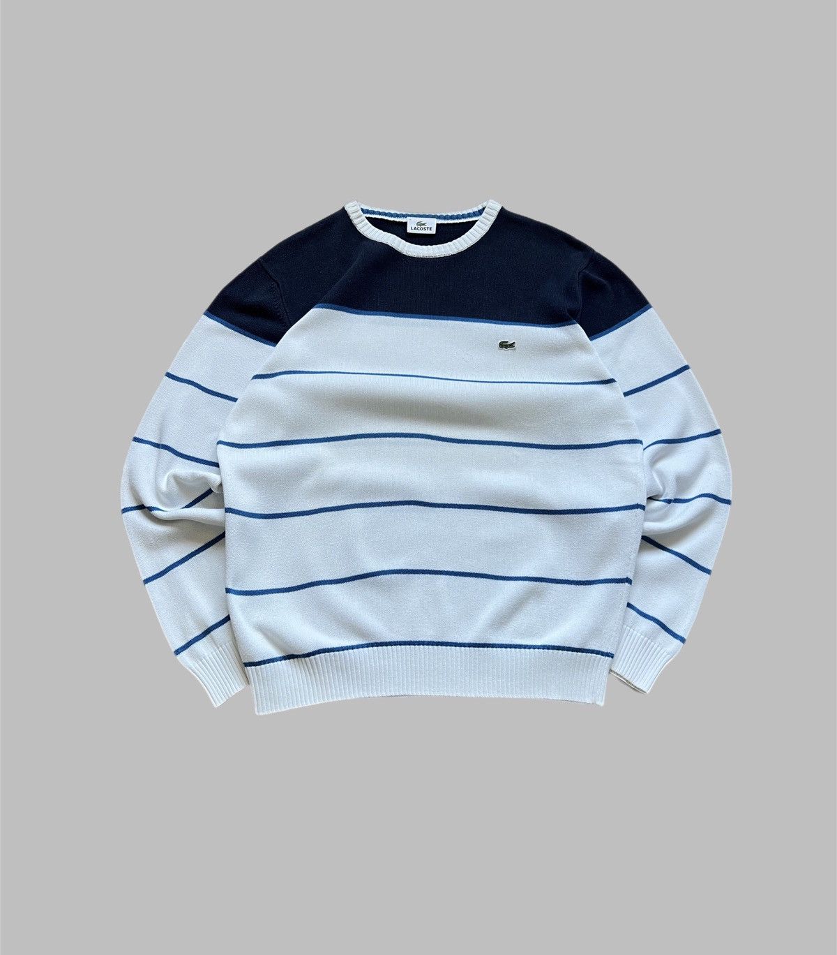 Lacoste Vintage Lacoste Sweater Striped Knit Baggy 90s France 🇫🇷 Size US XL / EU 56 / 4 - 1 Thumbnail