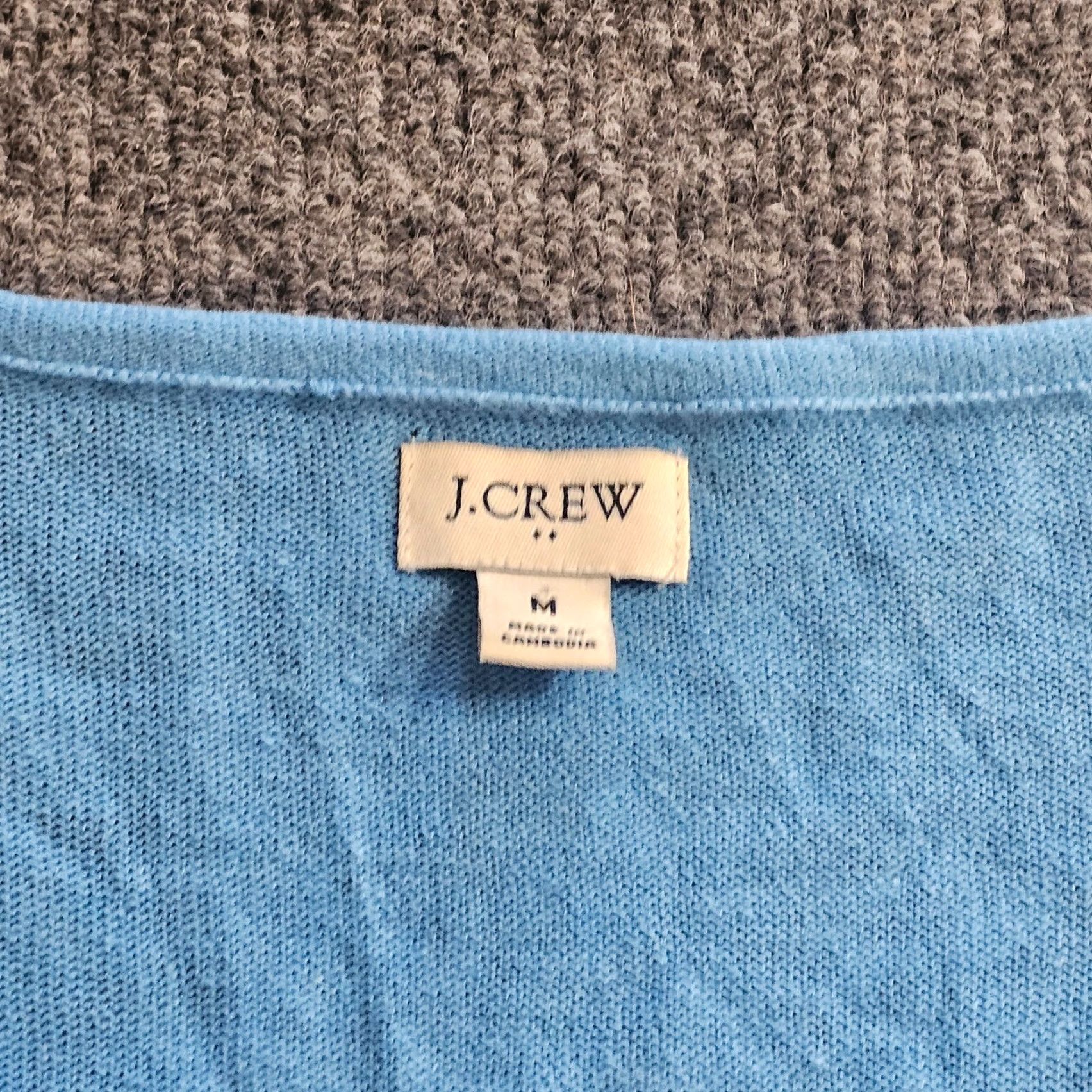 J.Crew J.CREW Sweater Women Size M Blue Linen Blend Side Button Long Sleeve Casual Size M / US 6-8 / IT 42-44 - 3 Thumbnail