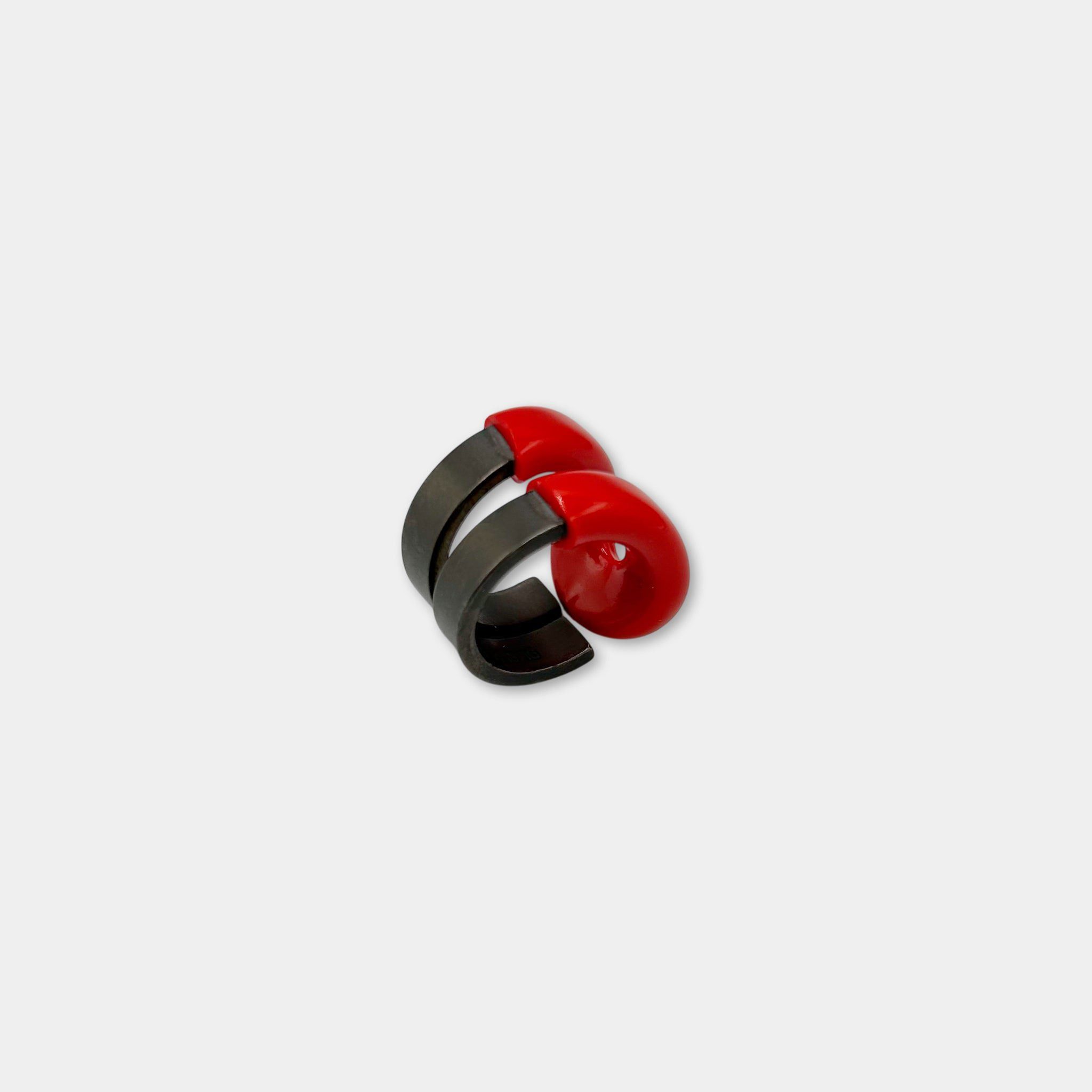 Maison Margiela Maison Martin Margiela MM11 Circular Ring Red Black Size ONE SIZE - 3 Thumbnail
