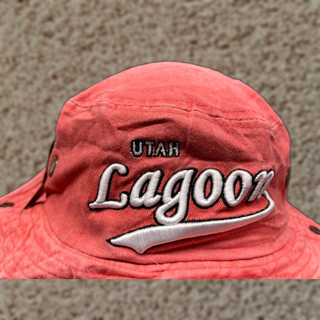 Vintage Lucky 7 Hat Bucket Adult M Red Cotton Fish Hiking Camping Logo 90s None Mens Size ONE SIZE - 1 Thumbnail