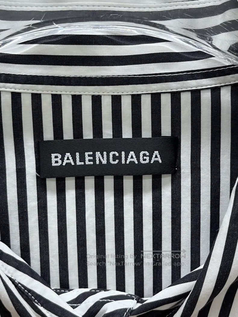 Balenciaga Balenciaga size 39 Embroidered 'In love' striped shirt jac Size US S / EU 44-46 / 1 - 3 Thumbnail