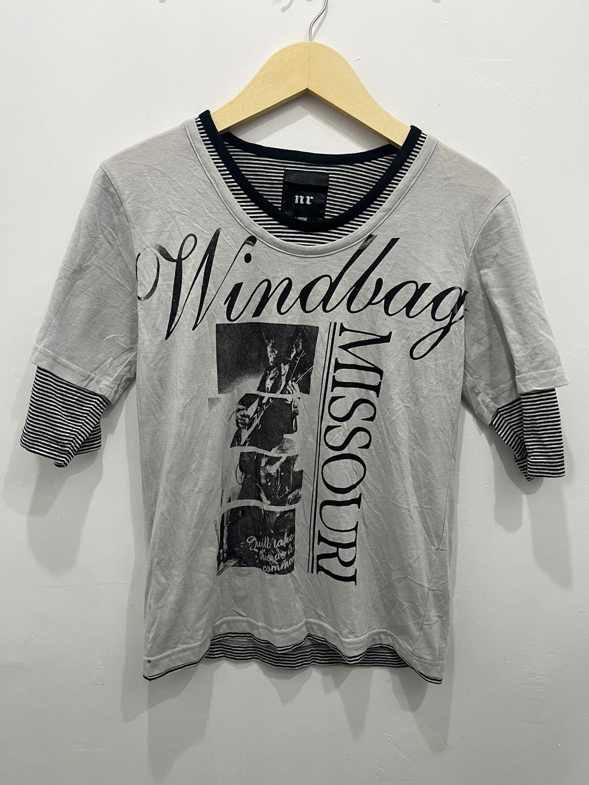 Japanese Brand Y2K NR Double Layer Windbag Missouri Hysteric Style Tee Size US L / EU 52-54 / 3 - 1 Thumbnail