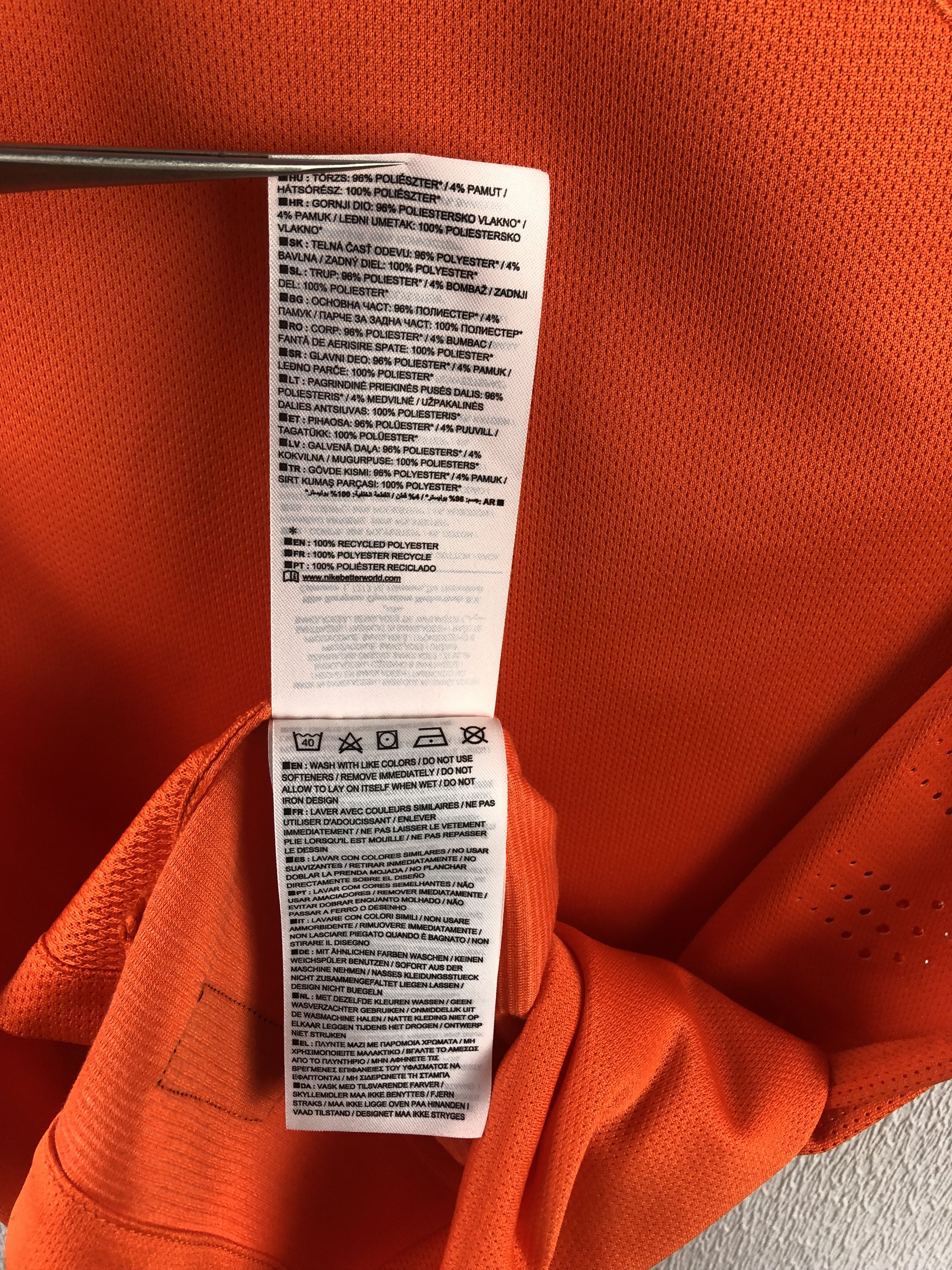 Nike Netherlands Holland shirt 2014 Soccer Player Issue Jersey Size US M / EU 48-50 / 2 - 12 Thumbnail