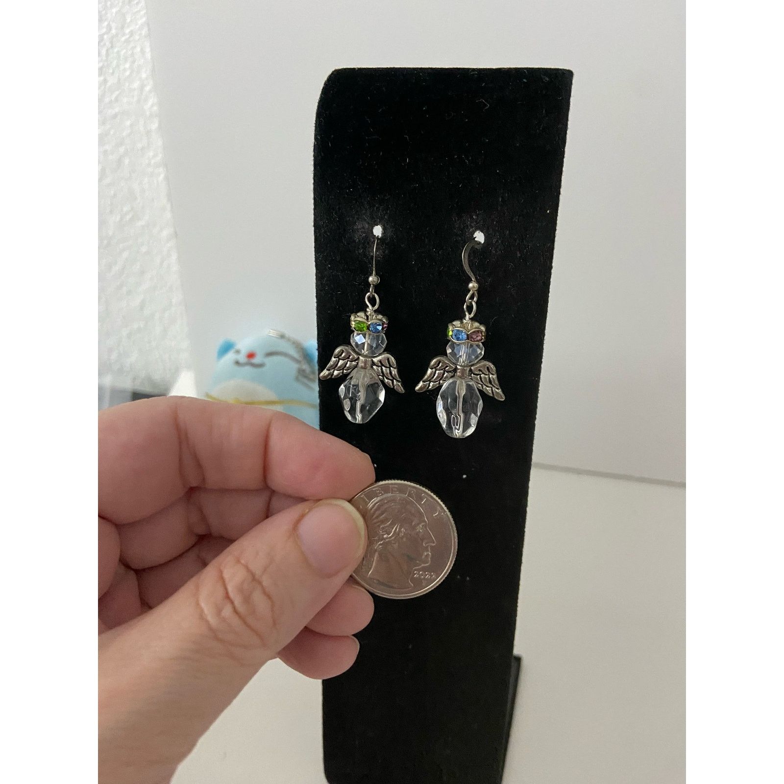 Vintage Vintage crystal angel earrings Size ONE SIZE - 2 Thumbnail