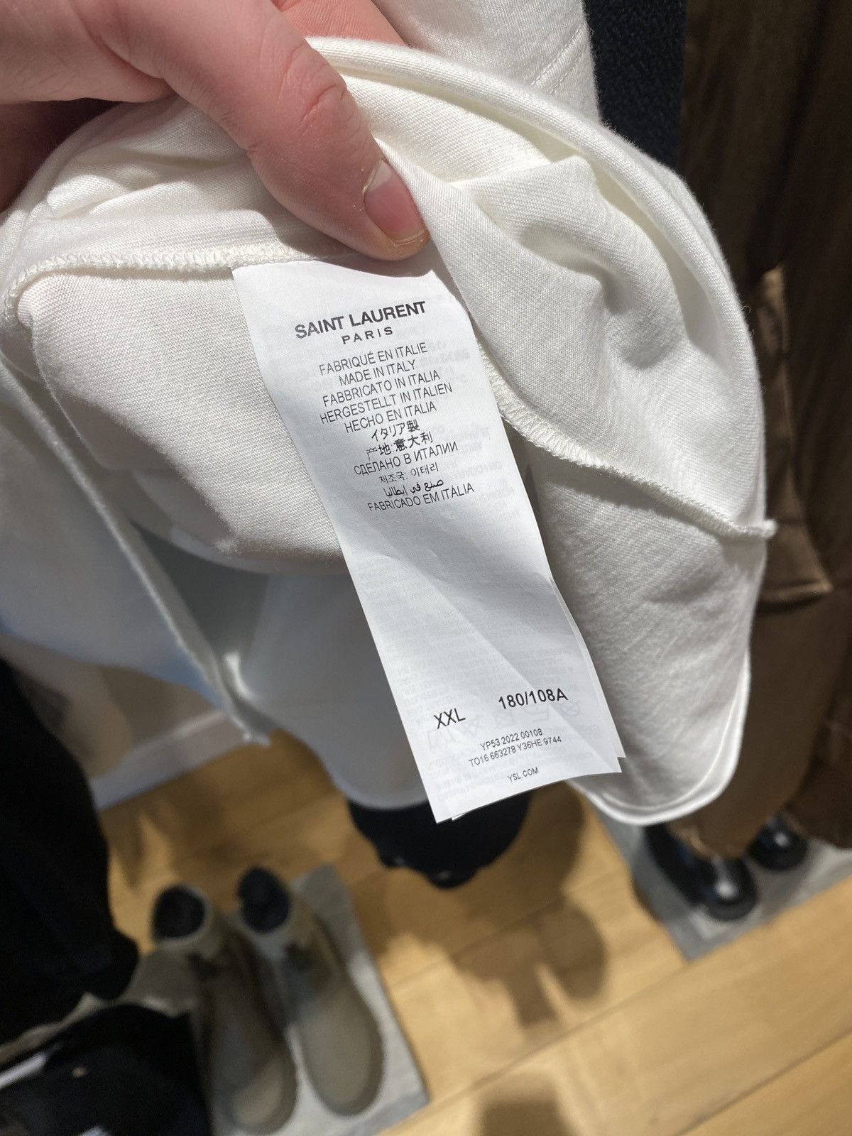 Saint Laurent Paris Saint Laurent Reverse Logo T-Shirt Size US XXL / EU 58 / 5 - 5 Thumbnail