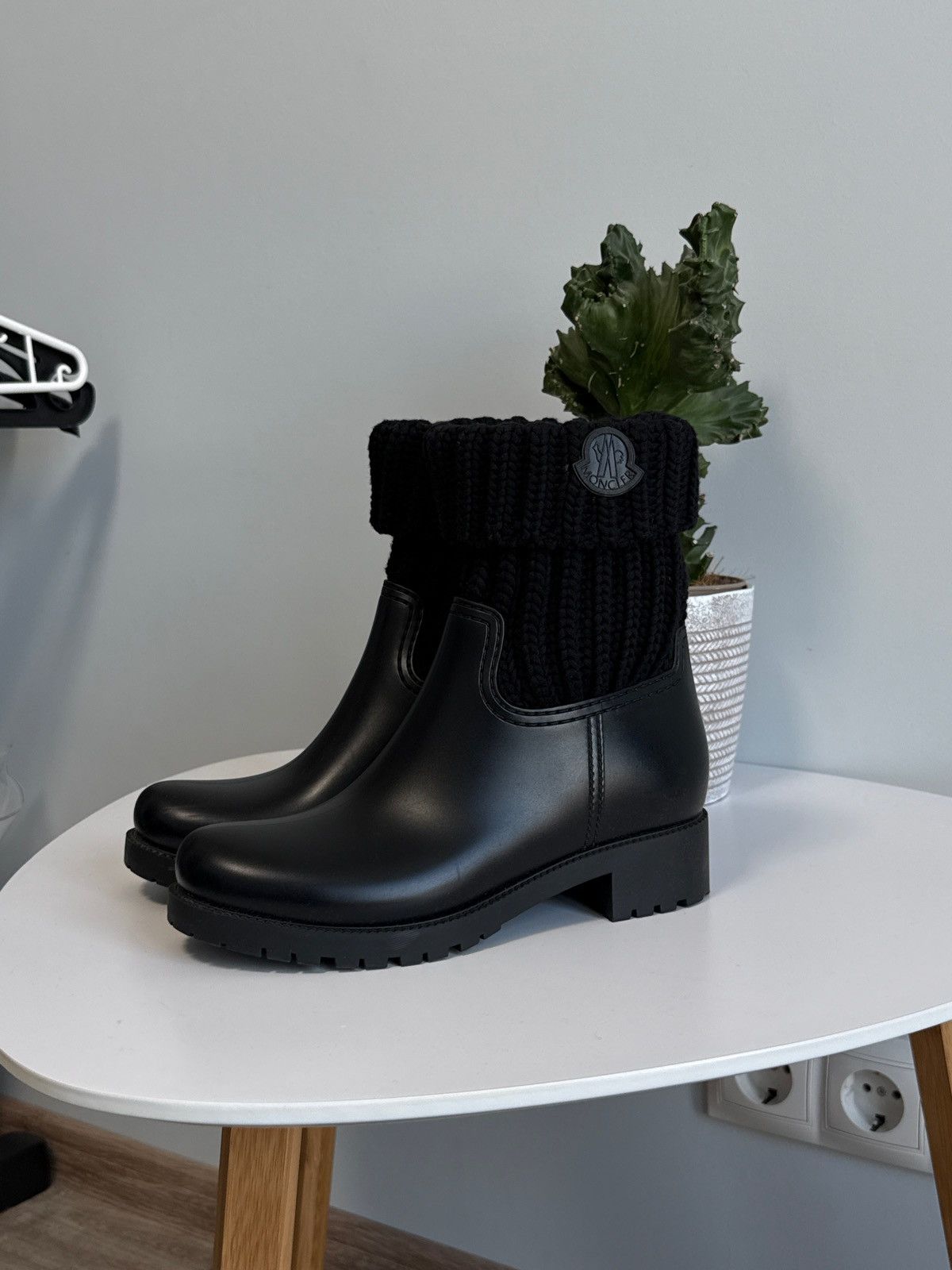 Moncler Moncler Women's Ginette Rain Boot Knitting Black Size US 7 / IT 37 - 3 Thumbnail