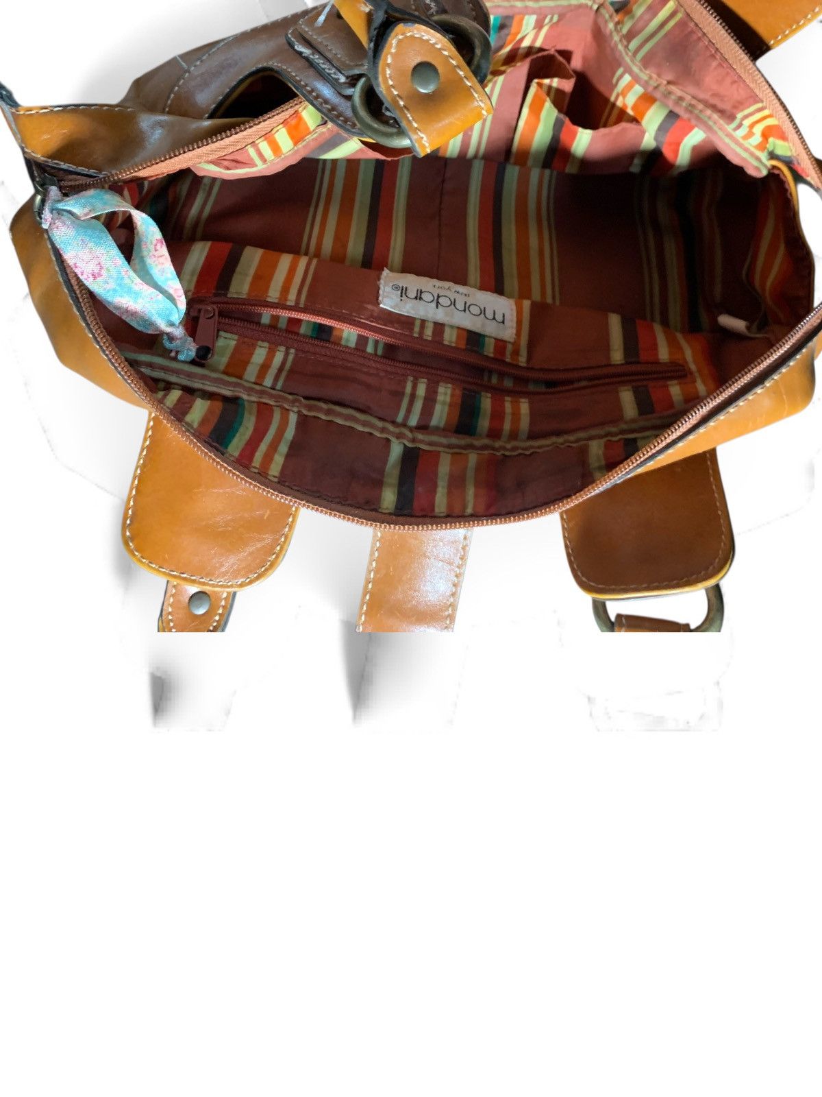 Other Mondani Brown Leather Handbag (item#b116) Size ONE SIZE - 9 Thumbnail