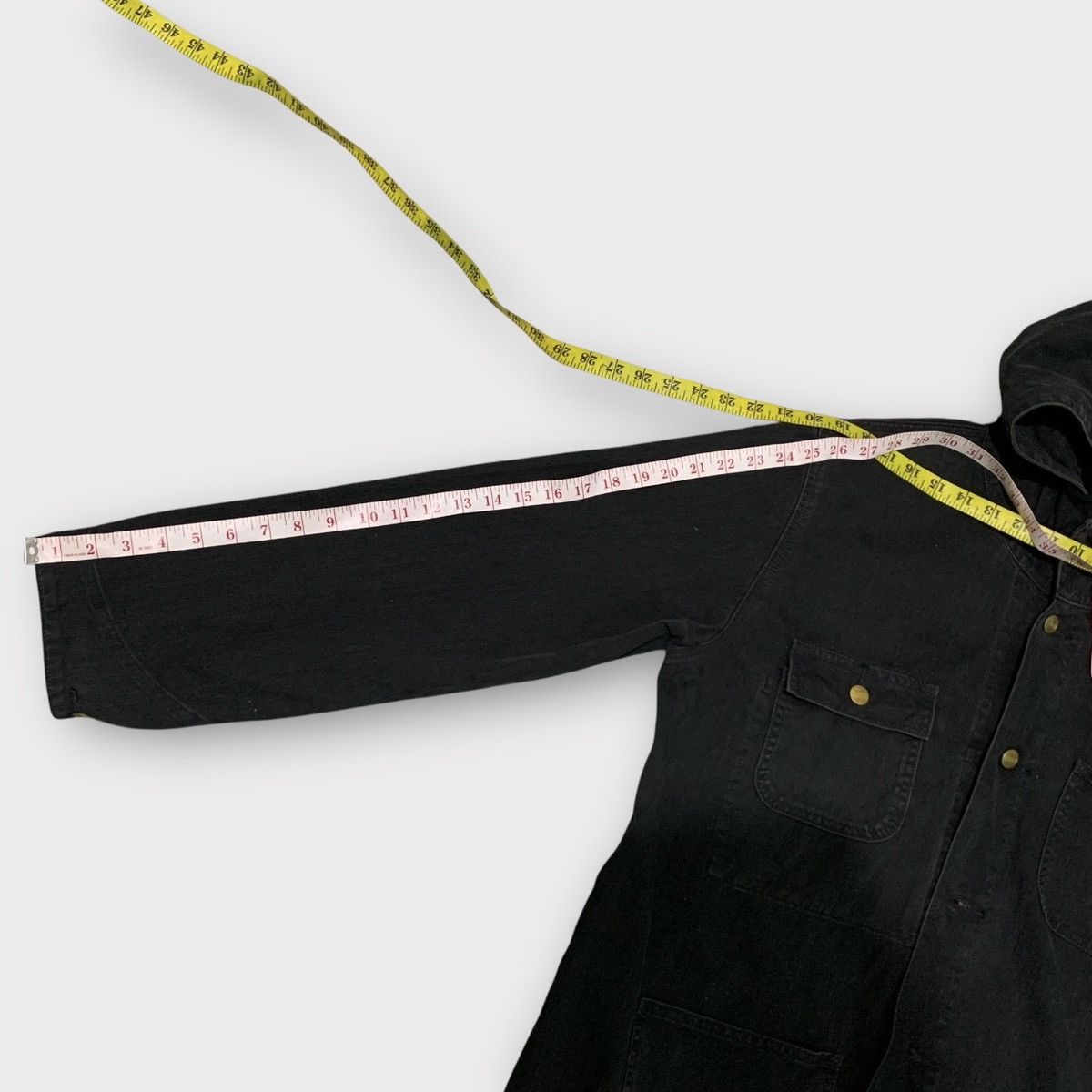 Carhartt VINTAGE CARHARTT DENIM HOODIE CHORE JACKET BUTTON BLACK Size US L / EU 52-54 / 3 - 6 Thumbnail