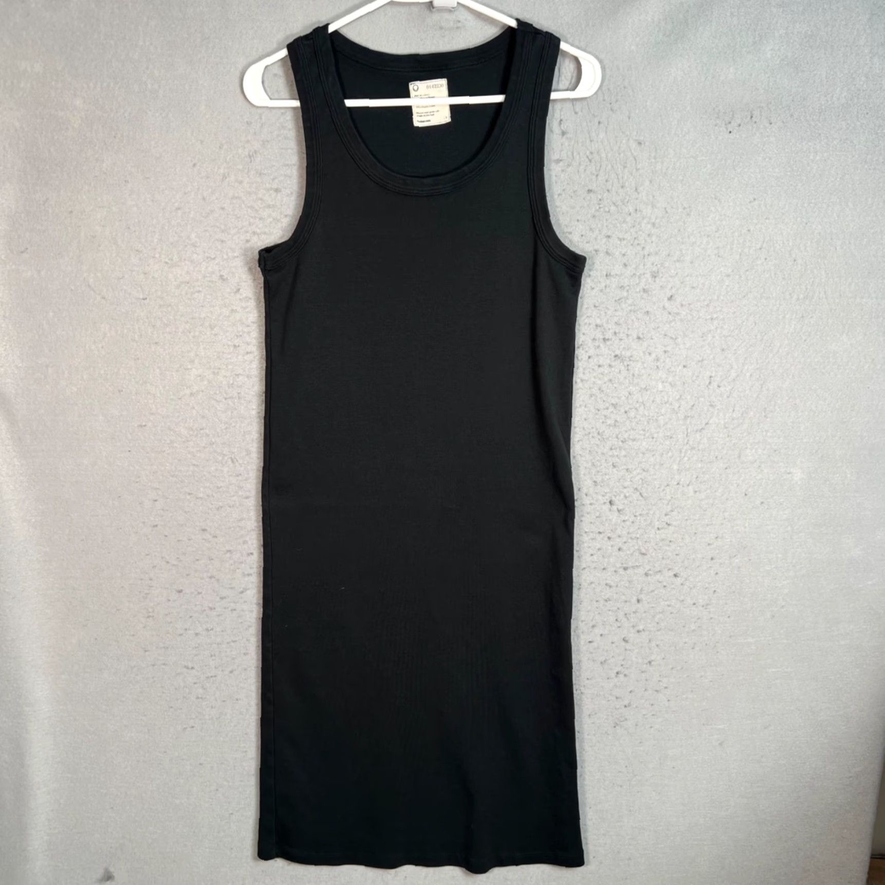 Vintage For Days Tank Dress Womens Large Black Organic Cotton Ribbed Midi Sleeveless Casual Knit Shirt? Size L / US 10 / IT 46 - 2 Thumbnail