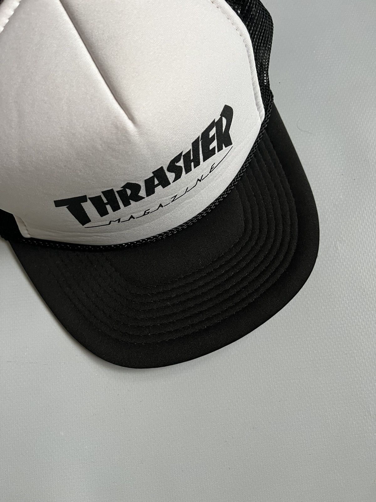 Thrasher Vintage 90s Thrasher Magazine Nissun Black White Trucker Cap Size ONE SIZE - 5 Thumbnail