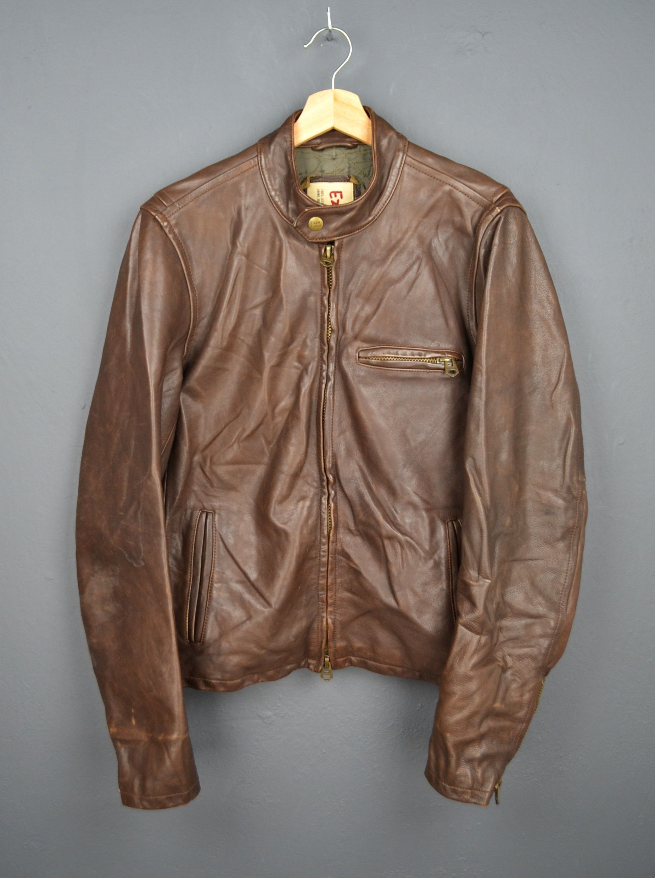 Other Ezra Fitch Cafe Racer Leather Motorcycle Jacket Size L Size US L / EU 52-54 / 3 - 1 Thumbnail