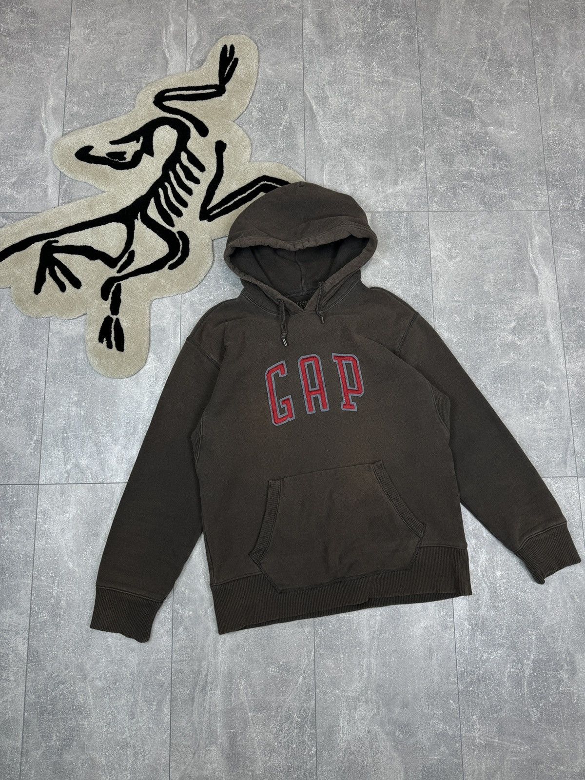 Gap × Vintage Mens Vintage Gap brown hoodie streetwear Size US M / EU 48-50 / 2 - 1 Thumbnail