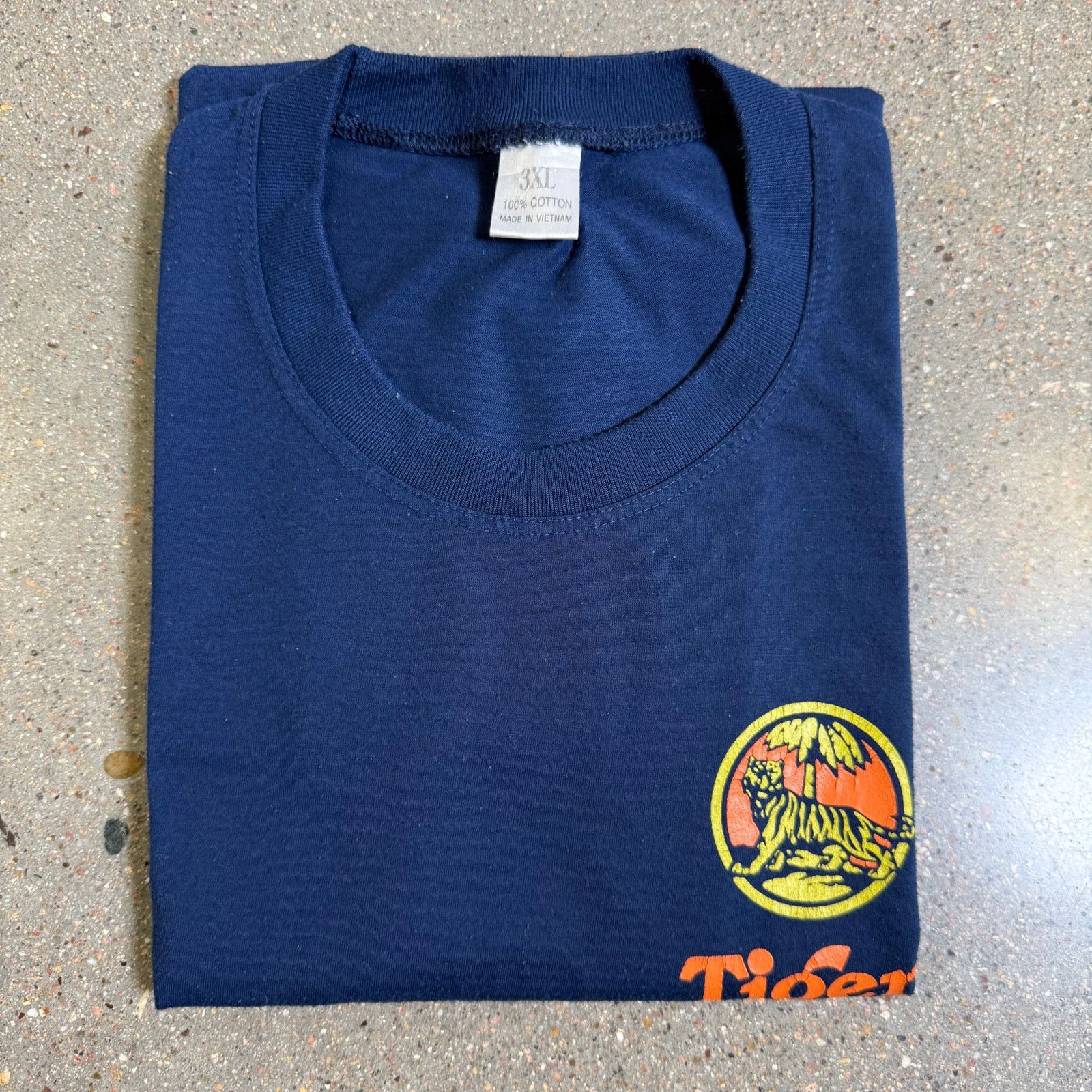 Le TIGRE Vtg Tiger Beer Promo T-Shirt Blue 3XL 100% Cotton Logo Size US XXL / EU 58 / 5 - 8 Thumbnail