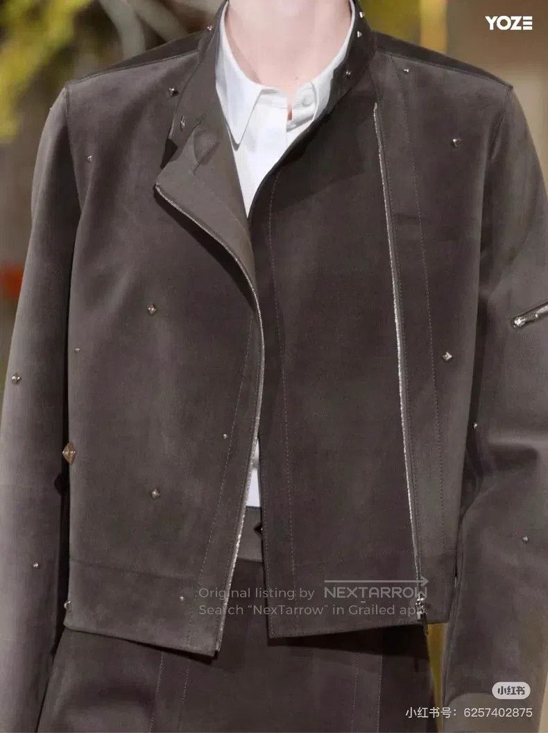 Hermes Hermes Showpiece Studs Suede Leather Jacket Size XS / US 0-2 / IT 36-38 - 2 Thumbnail