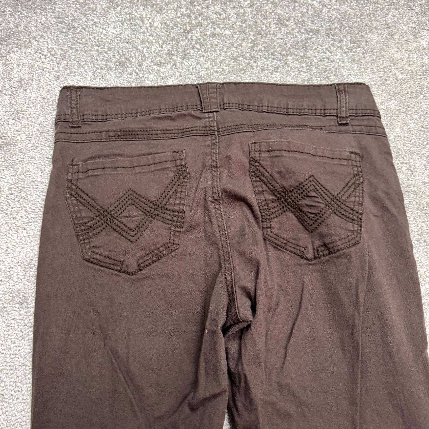 Vintage Democracy Pants Skinny Cropped Womens 10 Brown Mid Rise Stretch Twill Size 32" / US 10 / IT 46 - 4 Thumbnail