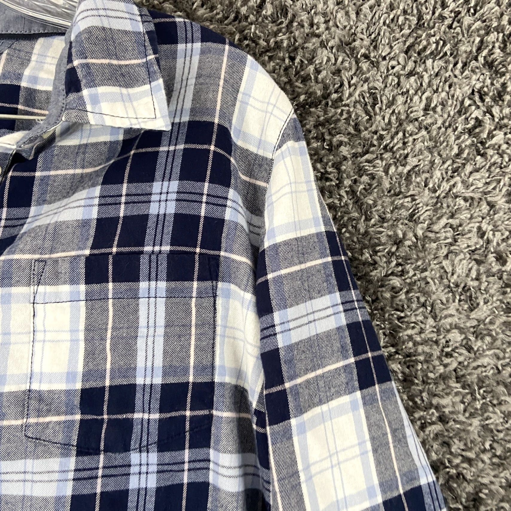 Tommy Hilfiger TOMMY HILFIGER Plaid Blouse Women's Long Sleeve Size L Blue White Gray Colorful Size L / US 10 / IT 46 - 5 Thumbnail