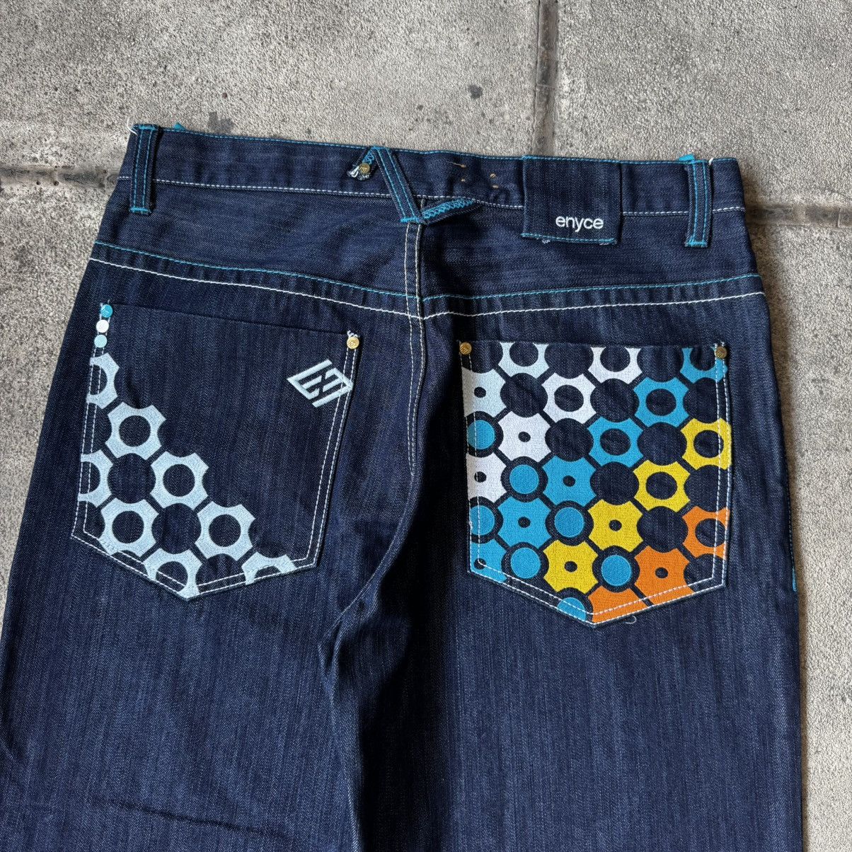 Enyce BAGGY VINTAGE Y2K ENYCE HEX STYLE EMBROIDERED DENIM JEANS Size US 34 / EU 50 - 5 Thumbnail