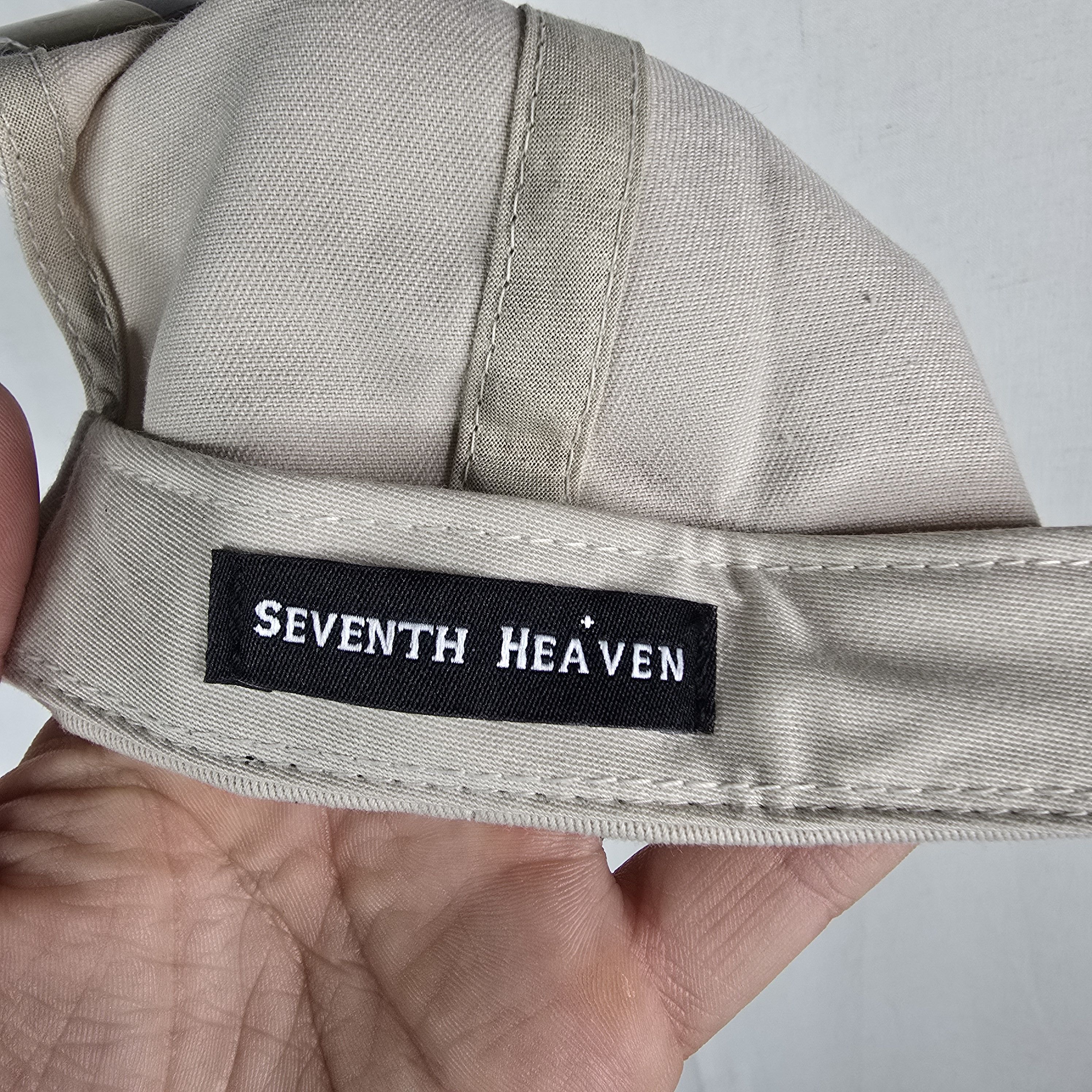 Seventh Heaven Seventh Heaven Cream LOVE Leather Strap Dad Hat Biege Pink Size ONE SIZE - 5 Thumbnail