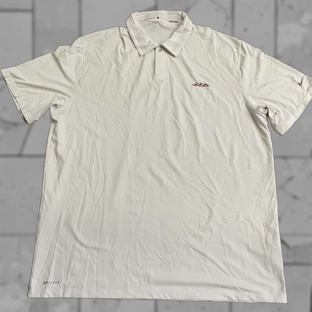 Nike VINTAGE Nike vented collar stretchy athletic polo Golf shirt Mens XL White Size US XL / EU 56 / 4 - 1 Thumbnail