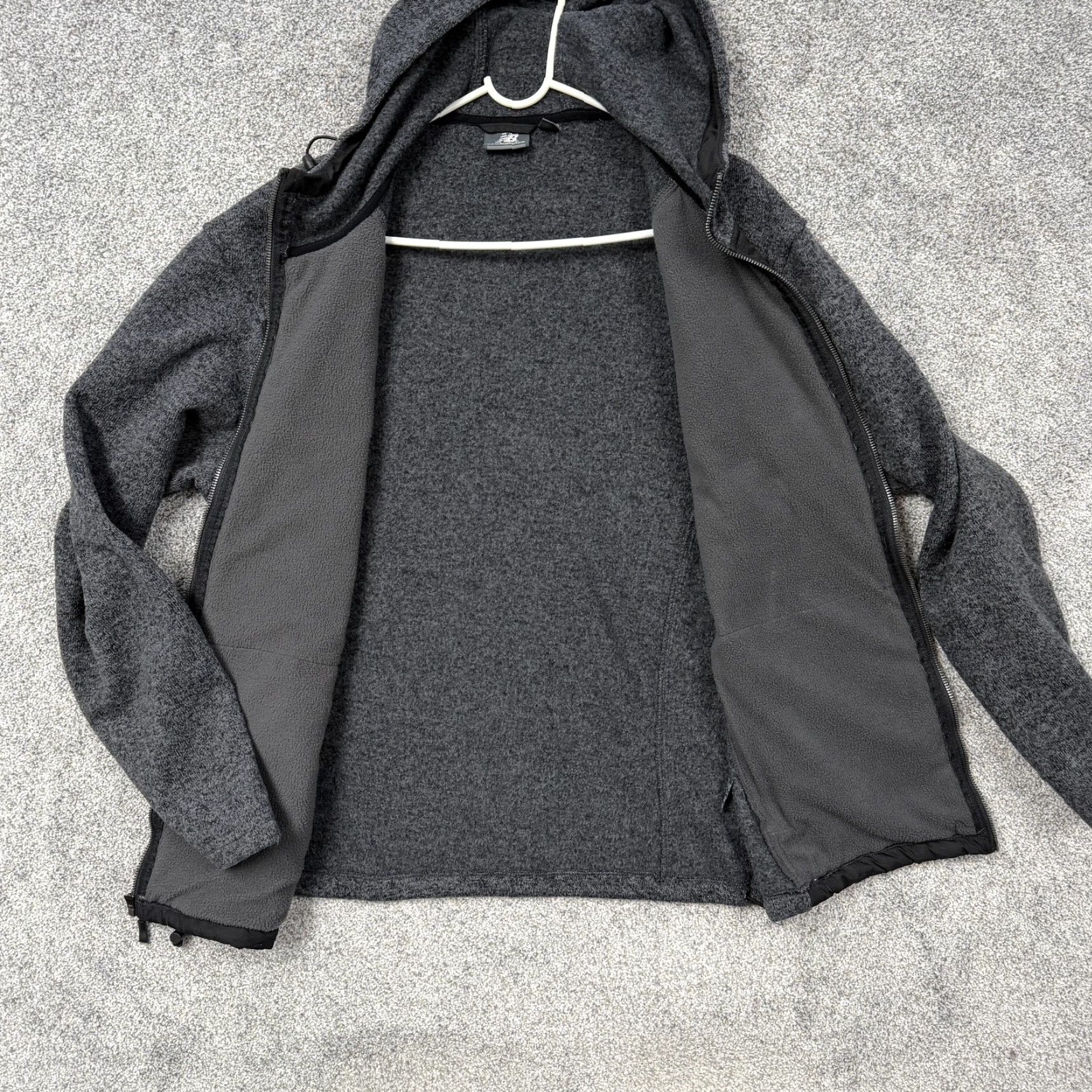 New Balance New Balance Jacket Mens L Gray Black Hooded Fleece Full Zip Quilted Outdoor Size US L / EU 52-54 / 3 - 7 Thumbnail