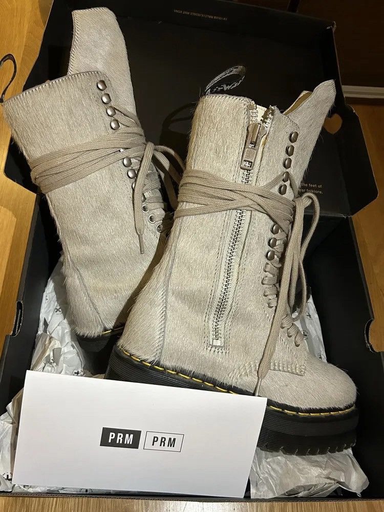 Dr. Martens × Rick Owens Rick Owens x Dr.Martens quad sole calf length boot Size US 7 / EU 40 - 1 Thumbnail