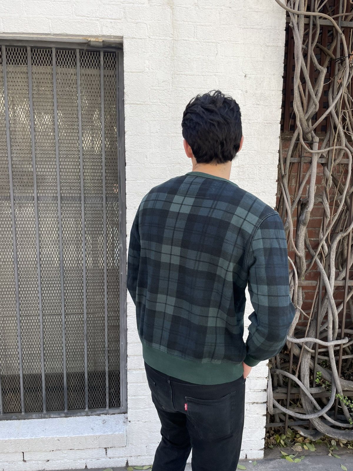 Ben Sherman × Zara Ben Sherman green and black plaid crewneck sweater pullover Size US M / EU 48-50 / 2 - 2 Thumbnail