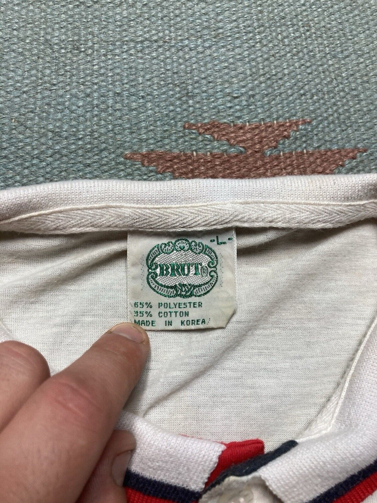 Vintage Vintage 70s polo shirt striped ringer soft thin worn large Size US L / EU 52-54 / 3 - 5 Thumbnail