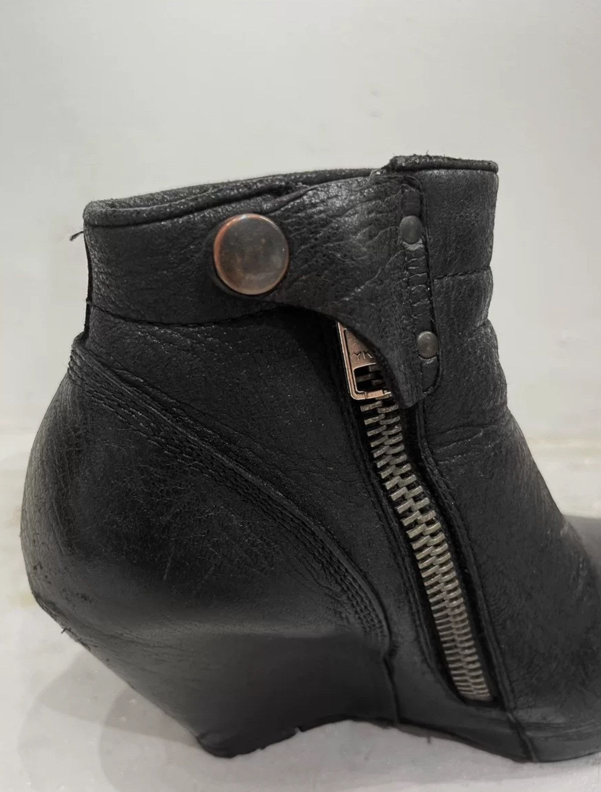 Rick Owens rick owens avant-garde leather wedge boots Size US 5 / IT 35 - 8 Thumbnail