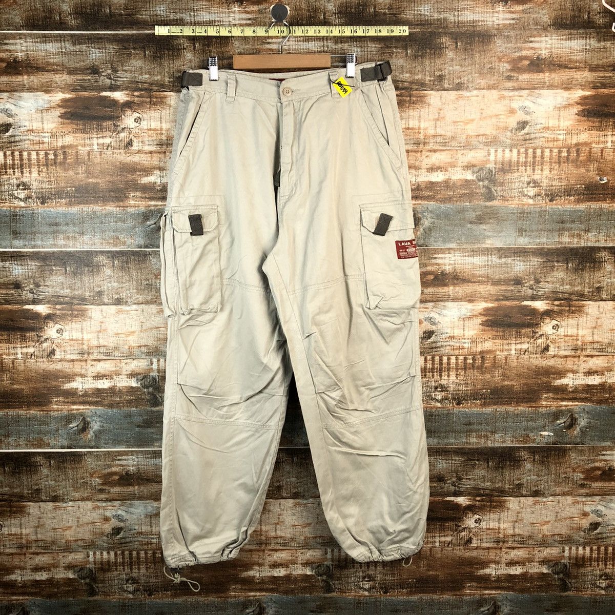 Japanese Brand Lava Bay Cream Cargo Multipocket Pants #A2539 Size US 35 - 1 Thumbnail