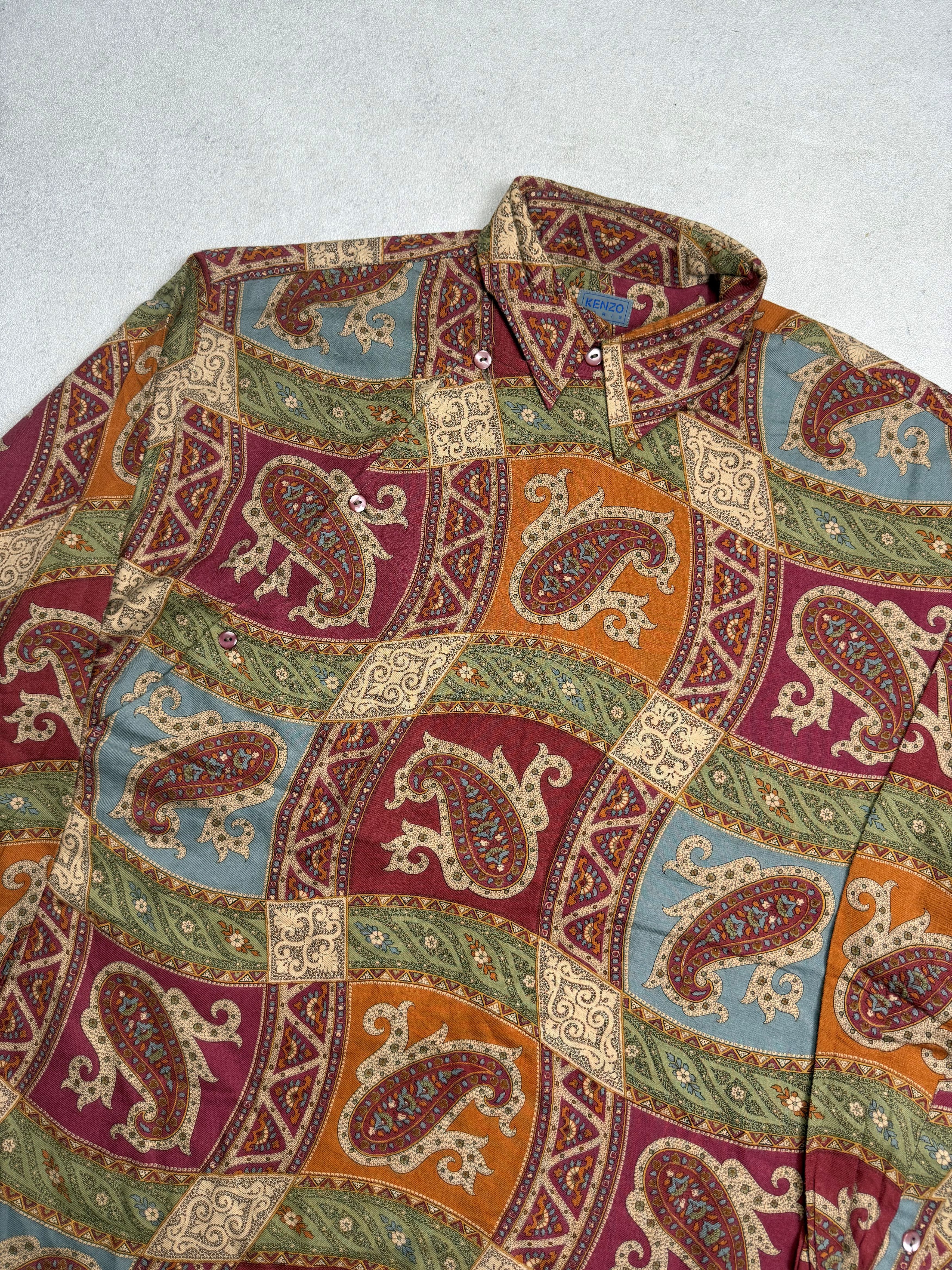 Kenzo Vintage 90s Kenzo Assymetric Shirt Size US L / EU 52-54 / 3 - 2 Thumbnail