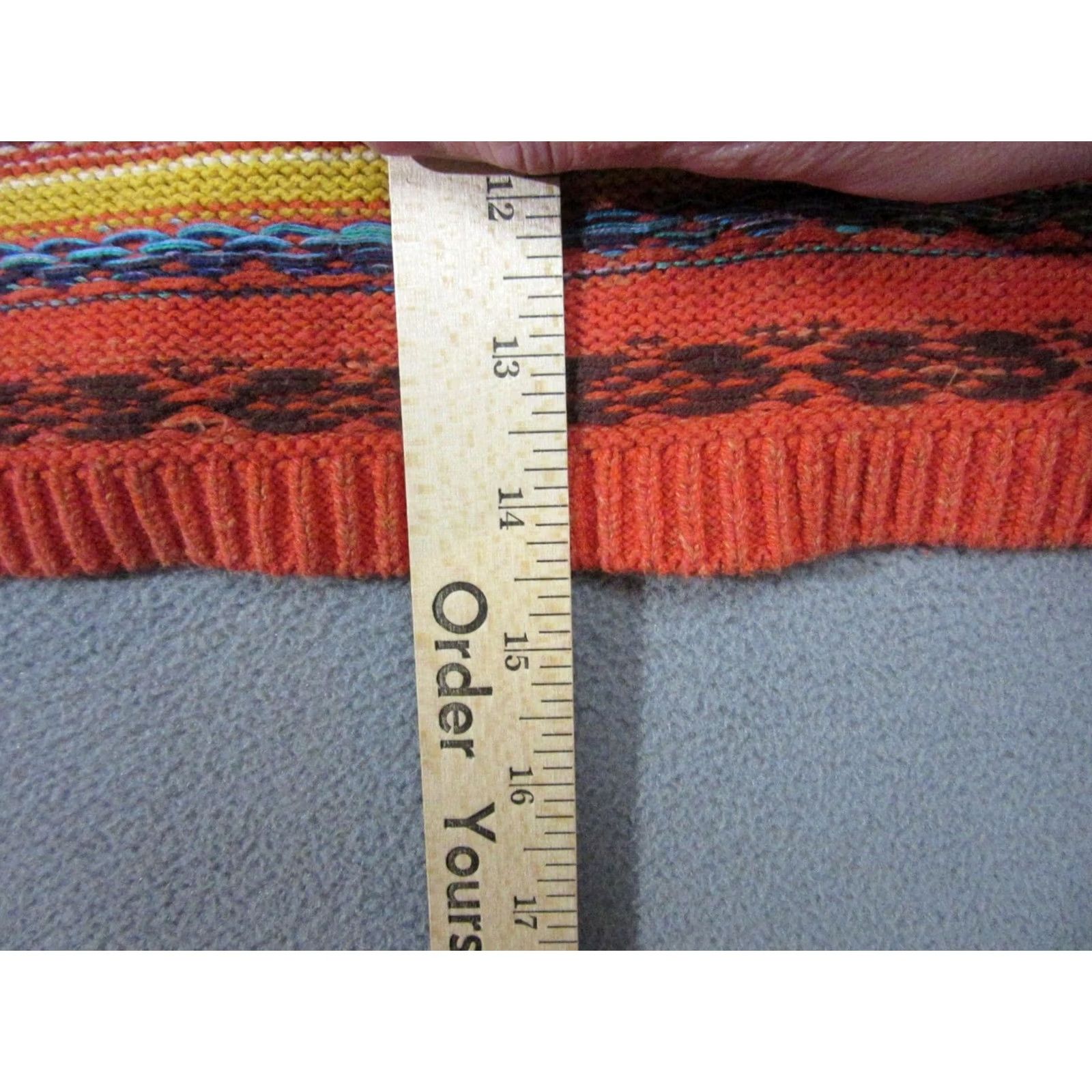Free People Free People Sweater Vest Womens Large Orange Fair Isle Knit Cropped Boho Size L / US 10 / IT 46 - 6 Thumbnail