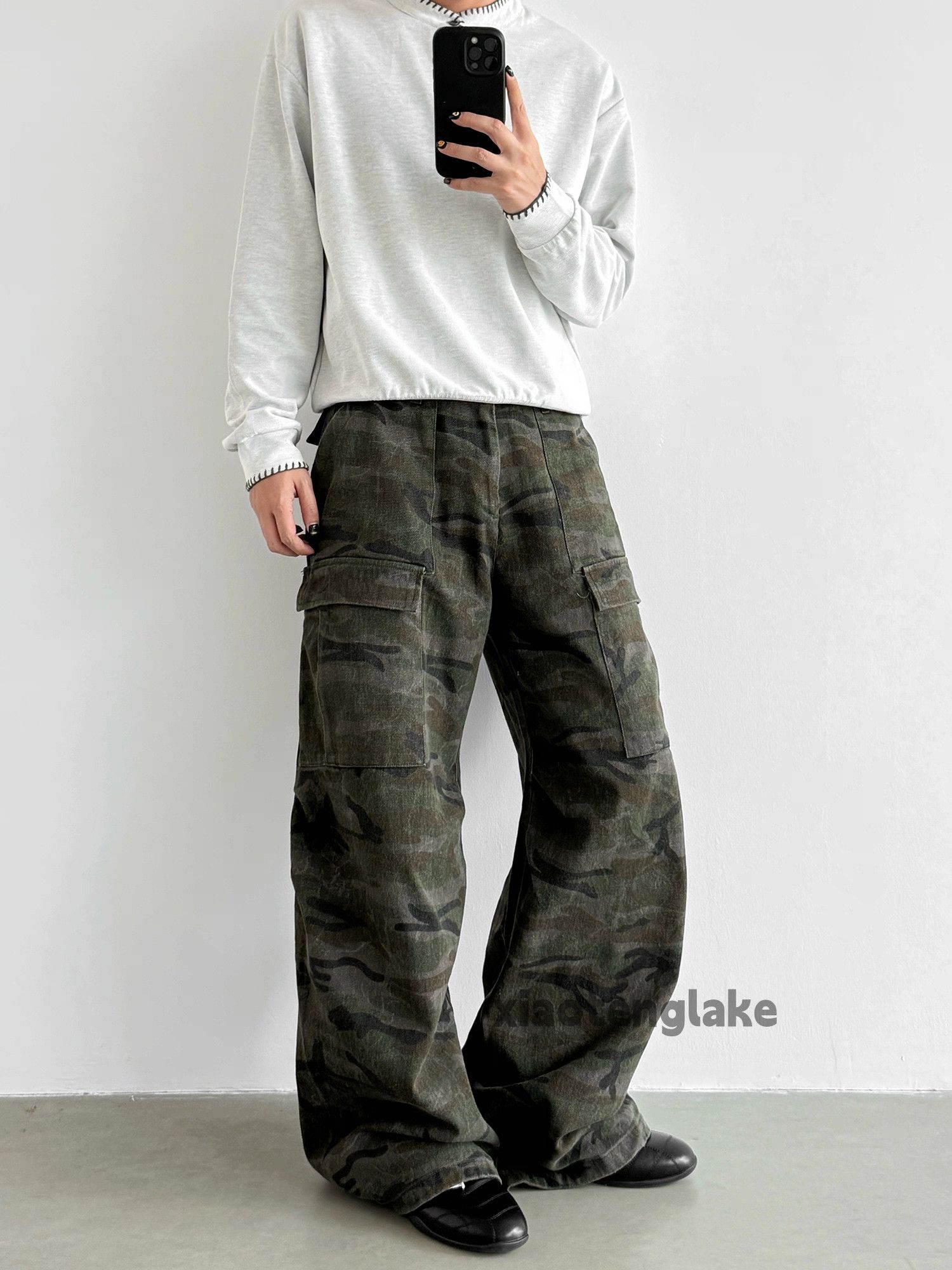 Vintage Custom outdoor utility loose baggy military cargo camo pants Size US 28 / EU 44 - 4 Thumbnail