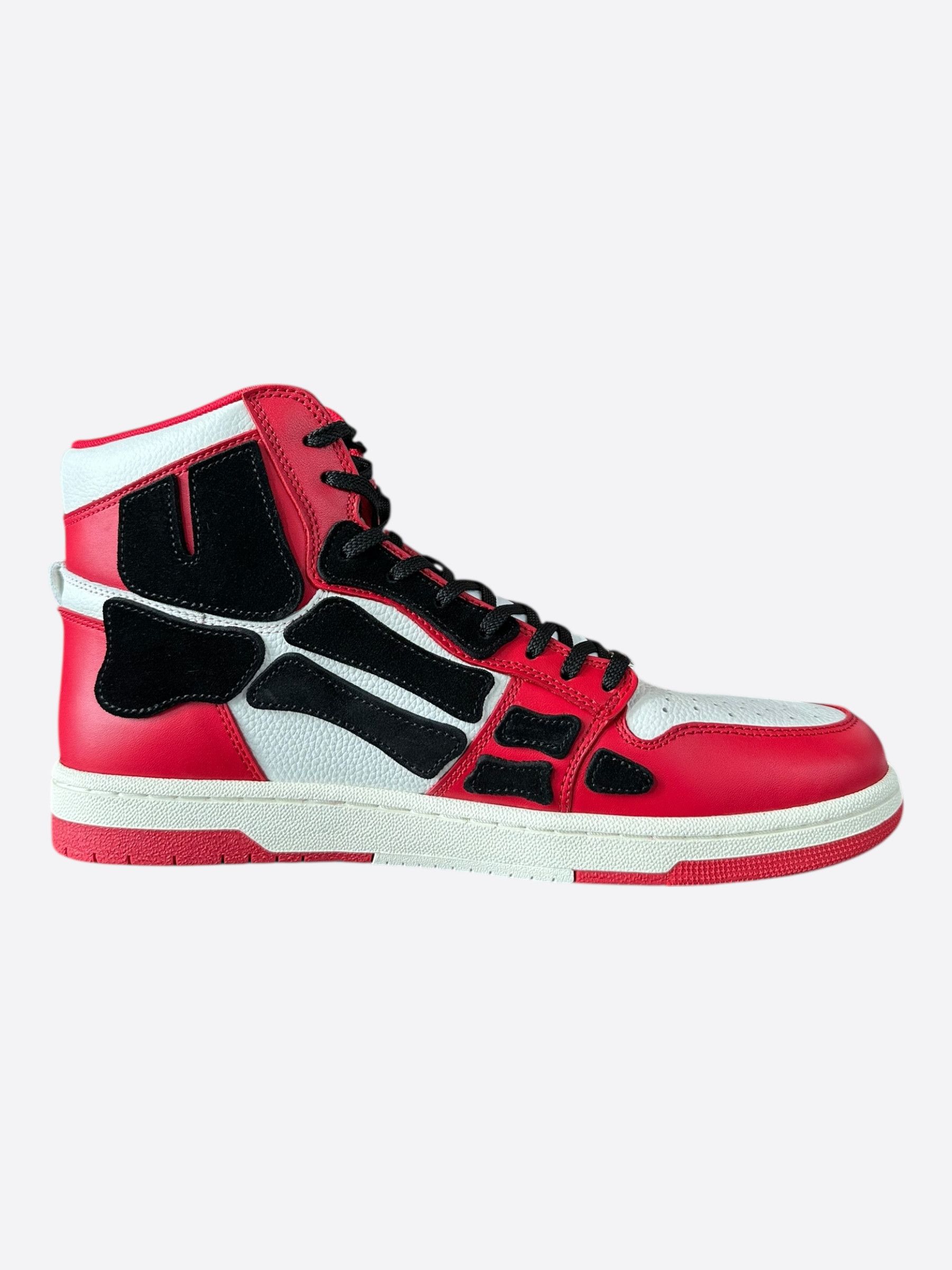 Amiri Amiri Red White & Black Skeleton High Top Sneakers Size US 13 / EU 46 - 5 Thumbnail