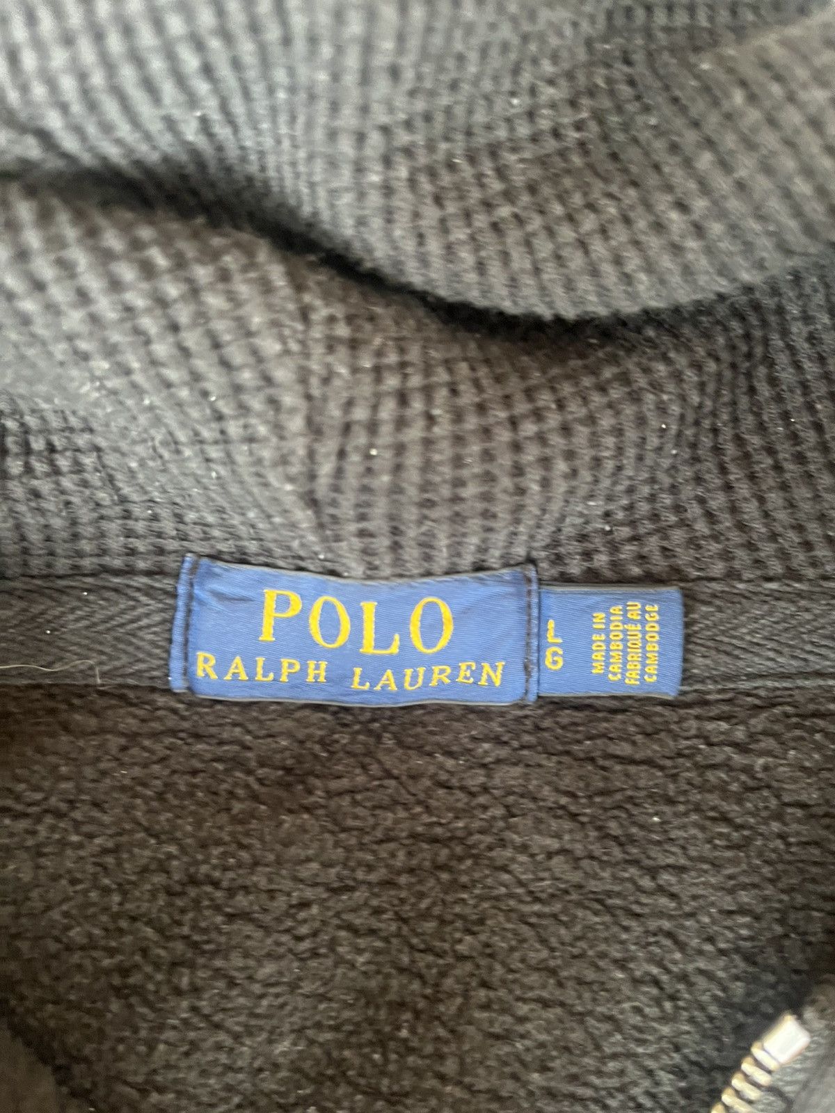 Polo Ralph Lauren Polo Ralph Lauren Black Zip Hoodie - Vintage Fade Size US L / EU 52-54 / 3 - 3 Thumbnail