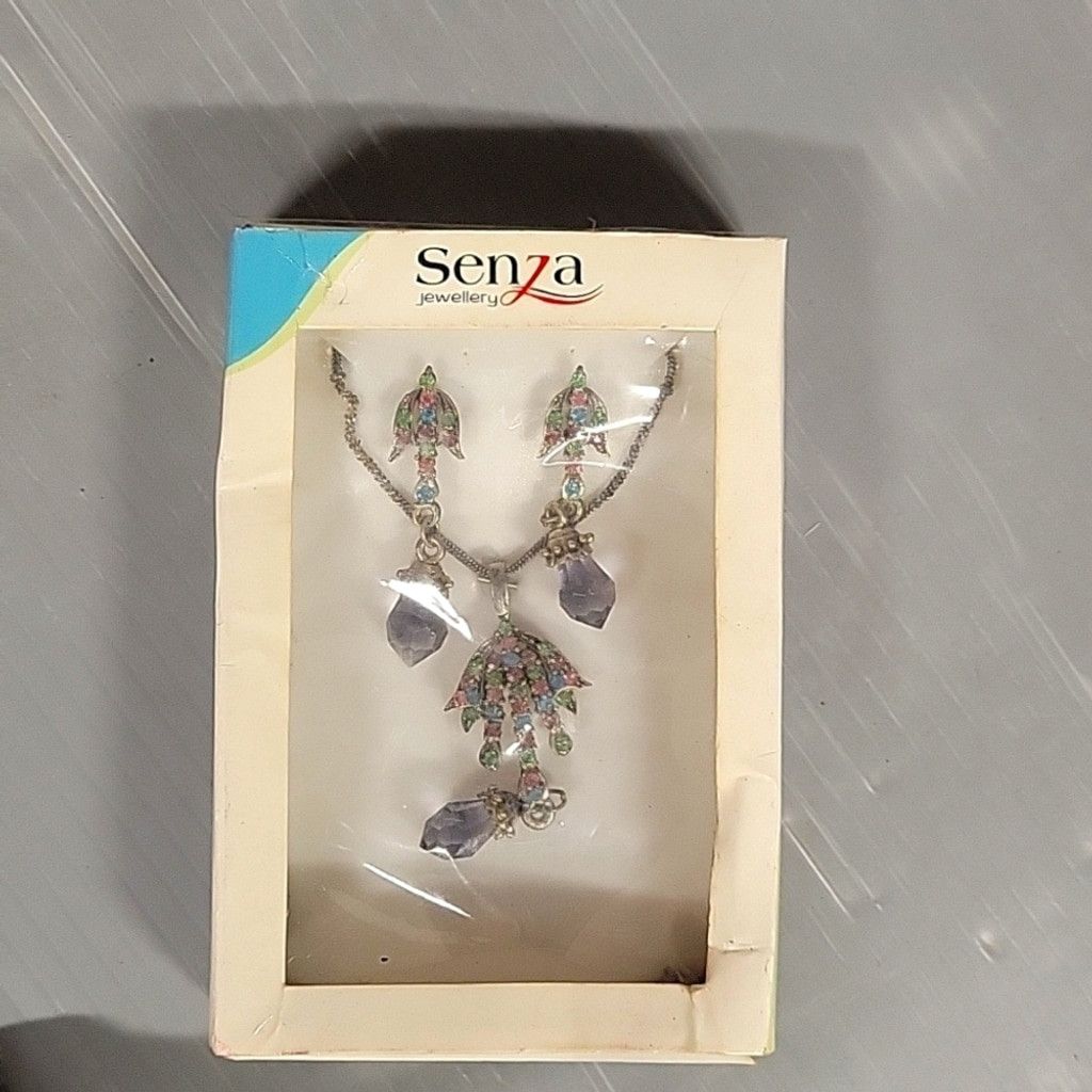 Sezane Senza Blue Rhinestone Necklace and Earrings Set Size ONE SIZE - 1 Thumbnail