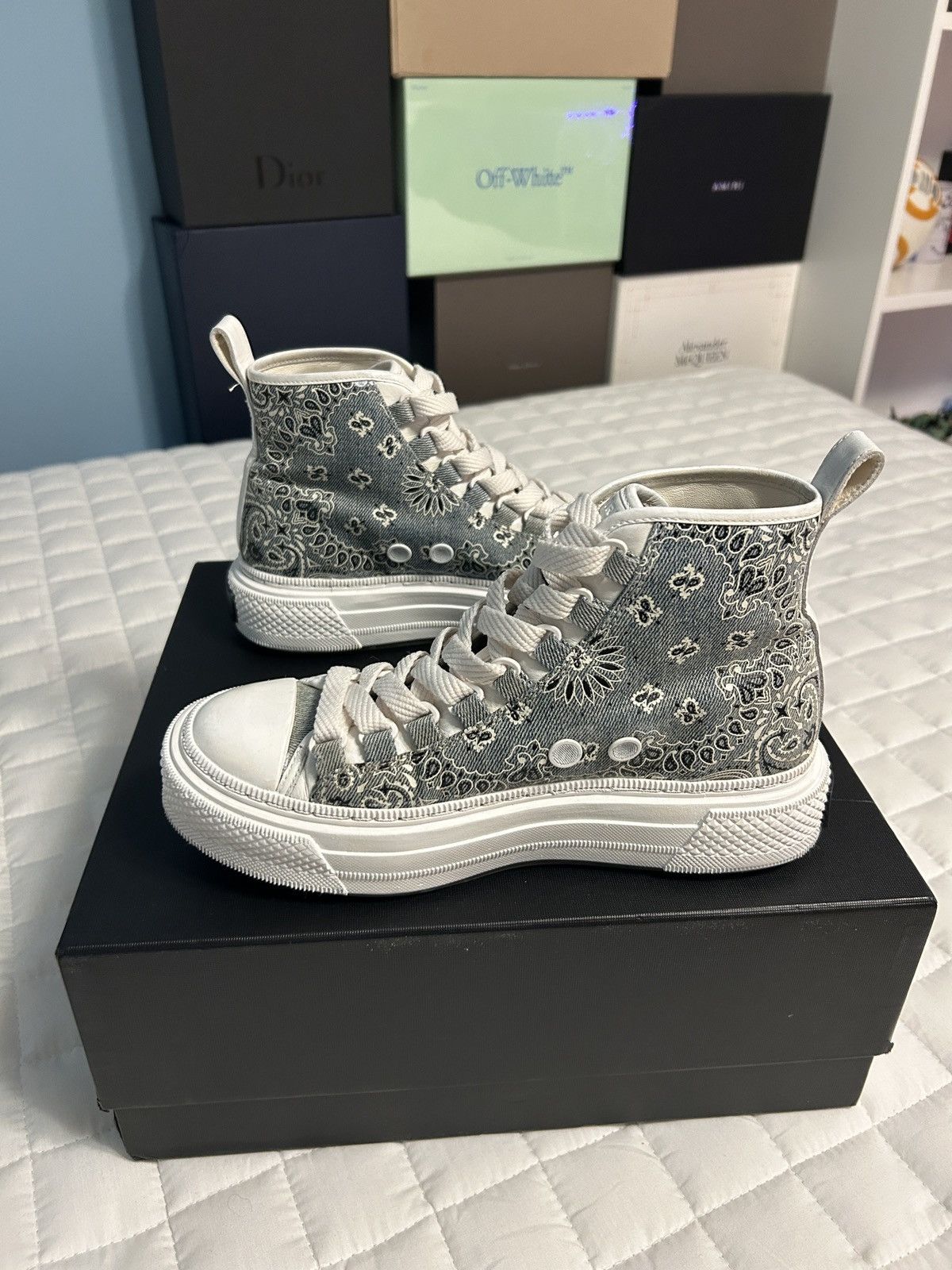 Amiri Amiri Court High-Top Bandana Sneakers Size US 7 / IT 37 - 3 Thumbnail