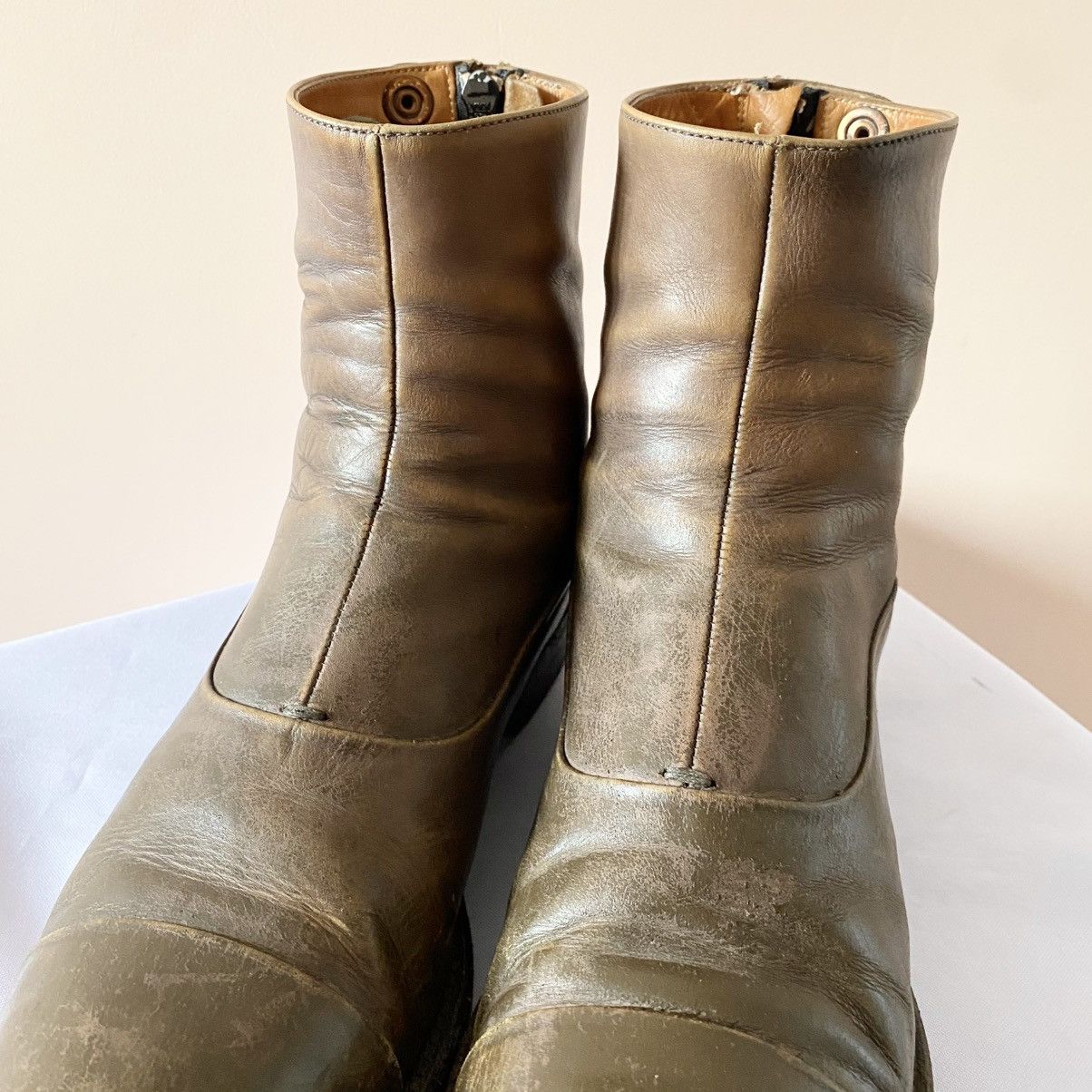 Japanese Brand RARE Alberto Fasciani Leather Distressed Boots Guidi Style Size US 8.5 / IT 38.5 - 4 Thumbnail