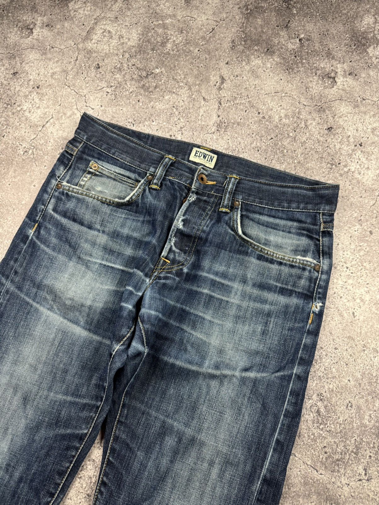 Edwin VINTAGE EDWIN BAGGY DISTRESSED JEANS JAPANESSE DENIM Y2K Size US 32 / EU 48 - 6 Thumbnail